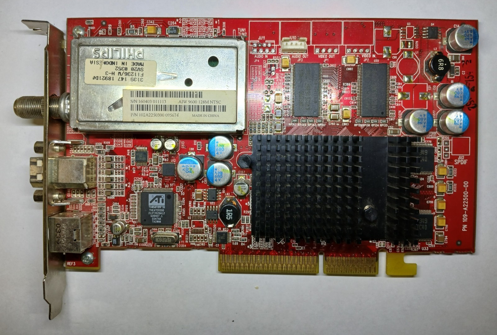 ATI AIW (All-In-Wonder) 9600 128MB NTSC Video Card, TV Coaxial In/S-Video Out +