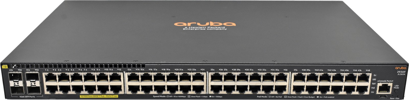 HP Aruba 2930F JL262A 48-Port PoE+ GE Switch 4 x SFP