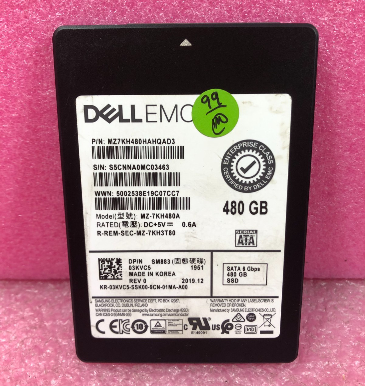 Strong-IT Dell 3KVC5 480GB enterprise-class 2.5-inch SATA solid-state drive