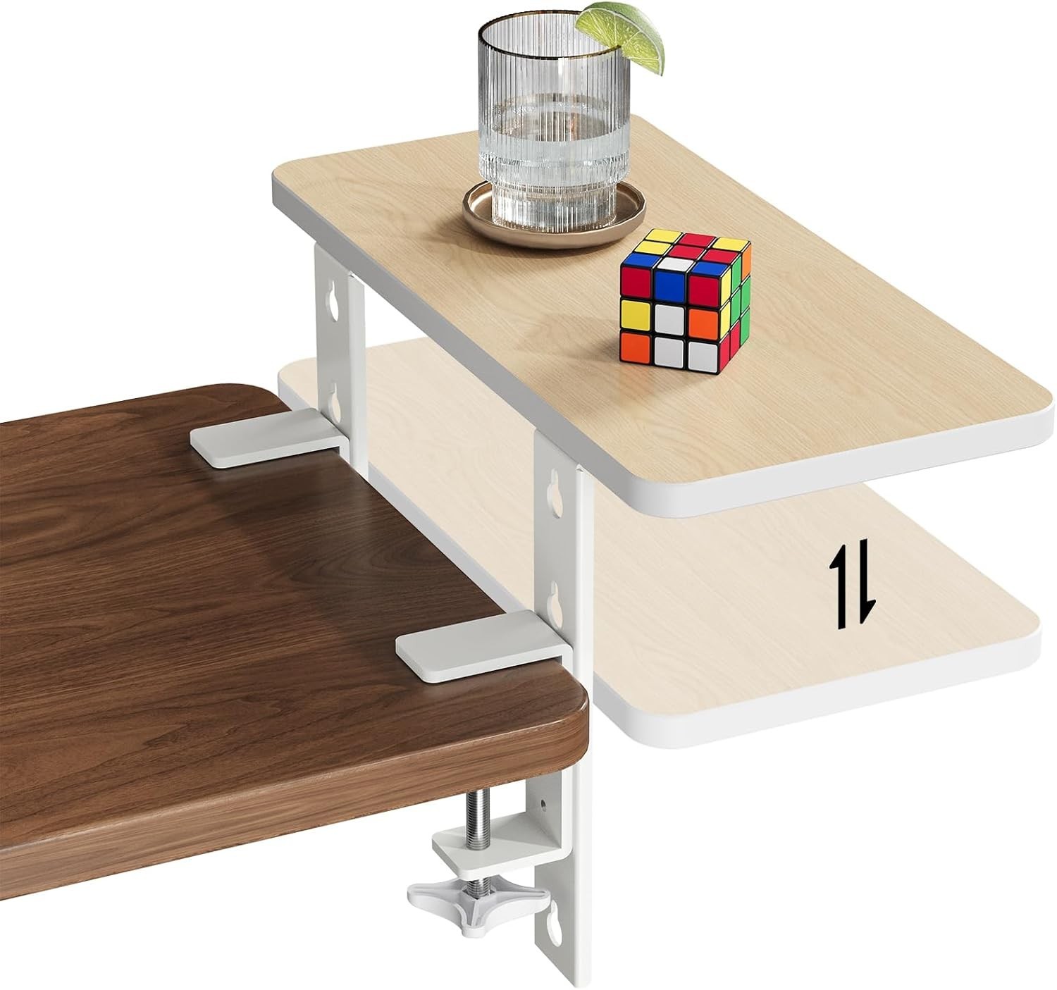 JYLH JOYSEEKER 3-in-1 Clamp-on Desk Extender 15.7x7.5 White Heavy-Duty Organizer