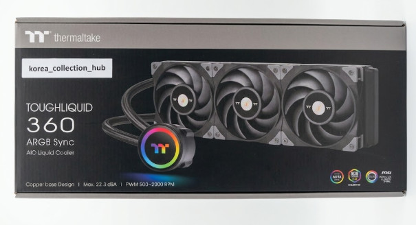 Thermaltake TOUGHLIQUID 360 ARGB Sync AIO Liquid CPU Cooler Black Open Box