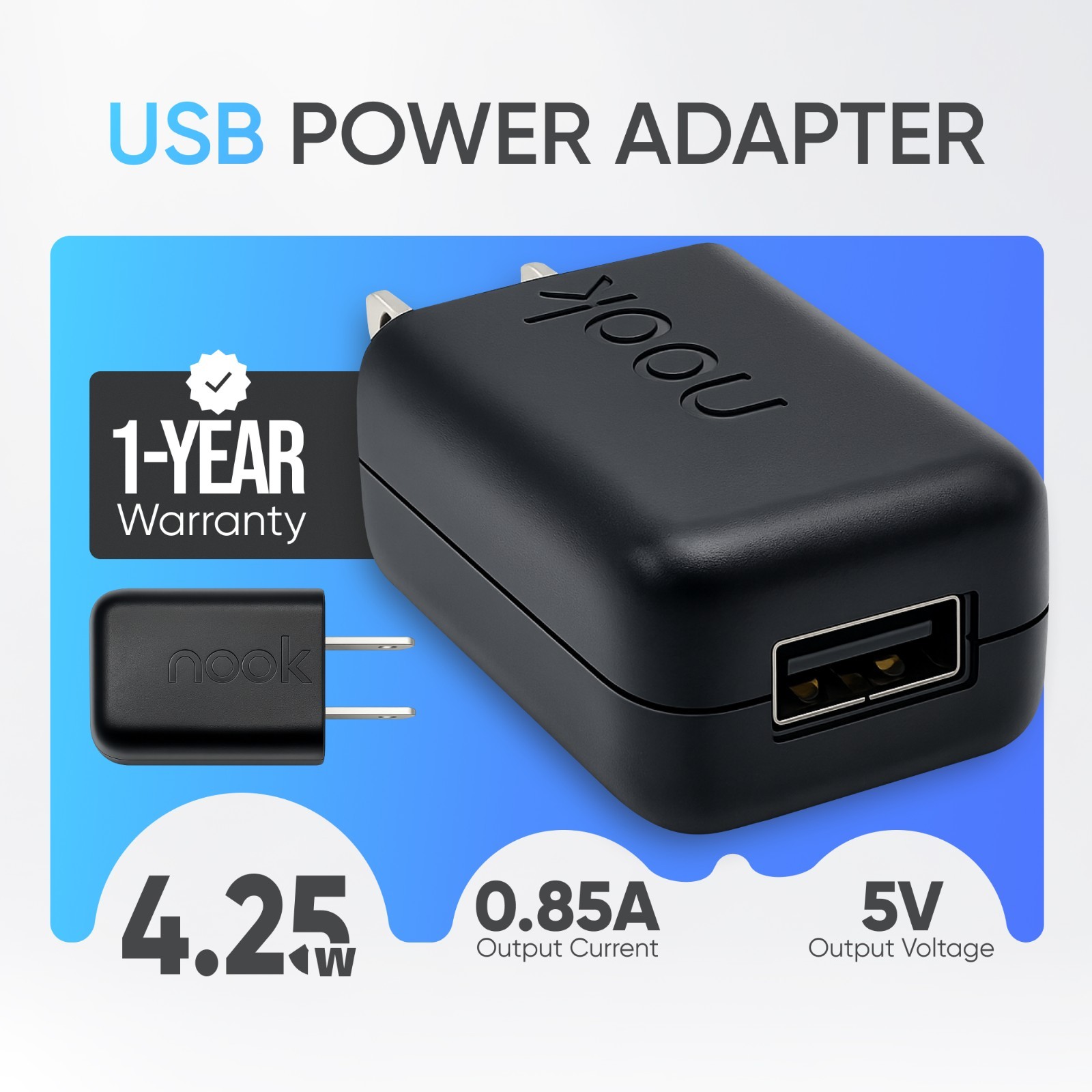🥇1 YEAR WARRANTY Genuine Barnes&Noble Nook BNRP5-850-1 AC Adapter 5V 0.85A USB