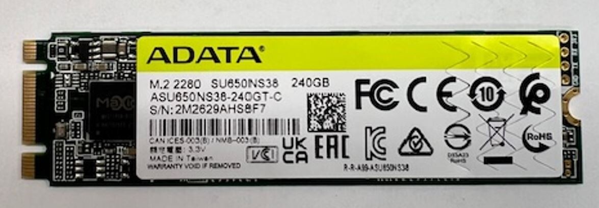 ADATA 240GB SATA SSD  M.2 2280 3D NAND Ultimate SU650 ASU650NS38-240GT-C