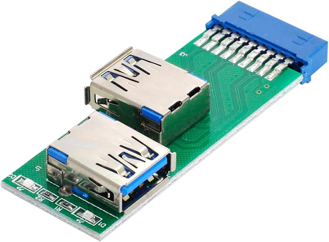 Dual Side USB 3.0 a Type Female to Motherboard 20Pin 19 Pin Box Header Slot