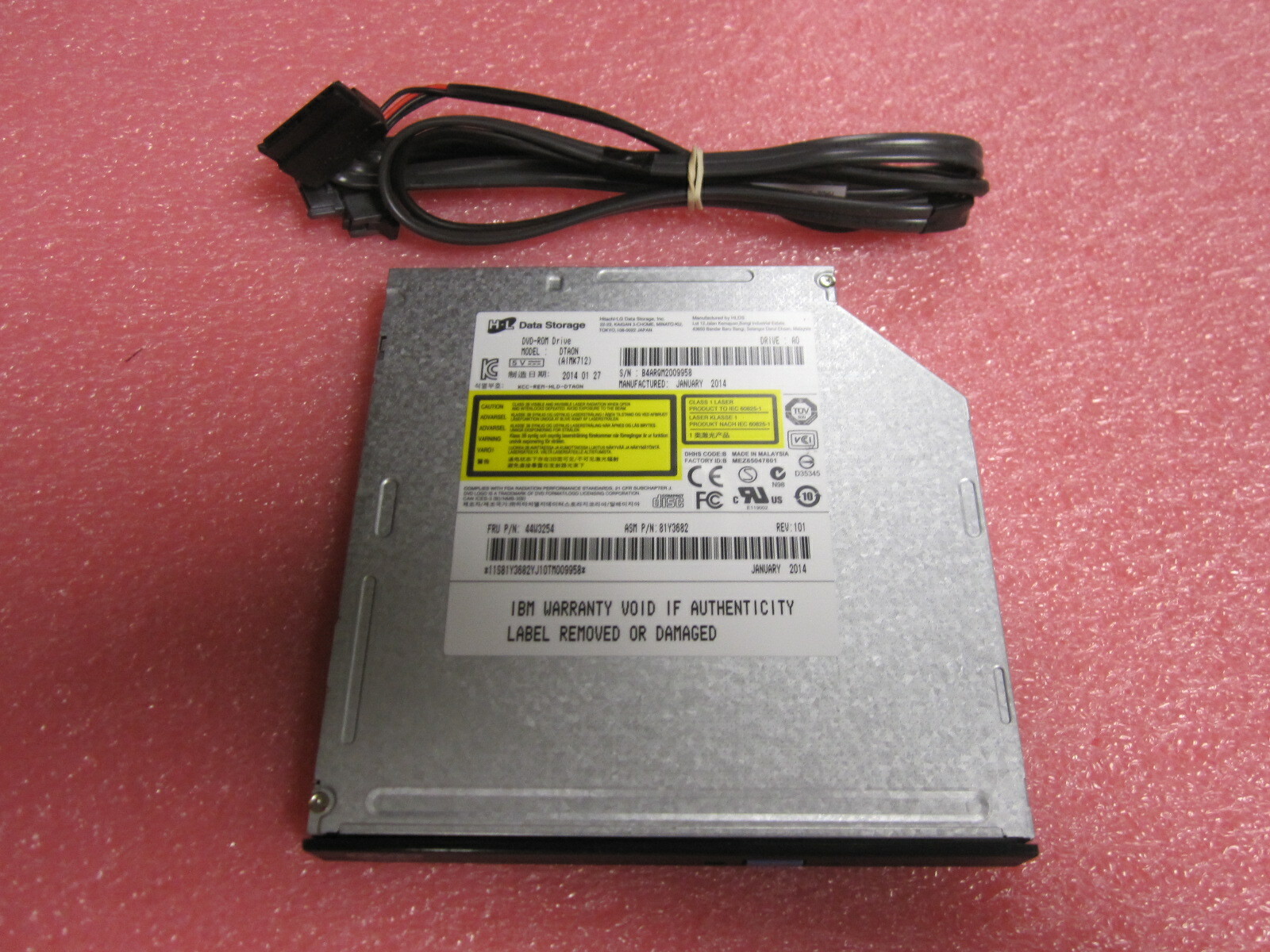 IBM 44W3254 81Y3682 24x SATA Ultra Slim Internal DVD-ROM for x3650 x3550 M4
