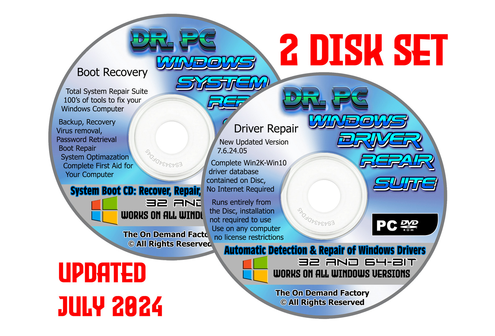 All Windows Drivers XP 7 8 10 Recovery Repair Restore Fix 2 X DVD or FAST USB