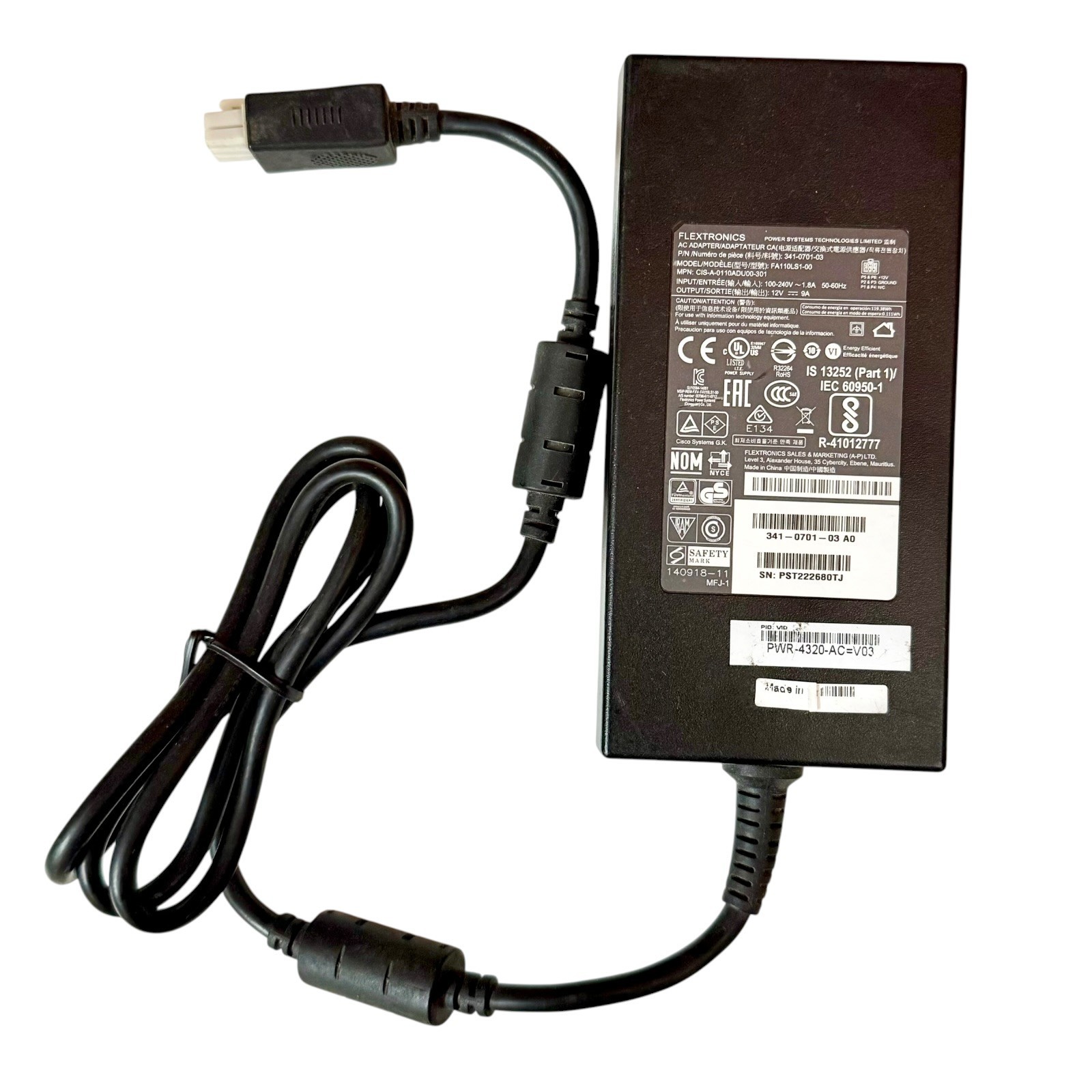 Cisco PWR-4320-AC ISR 4321 4331 4351 AC Power Supply Adapter - Free Fast Ship