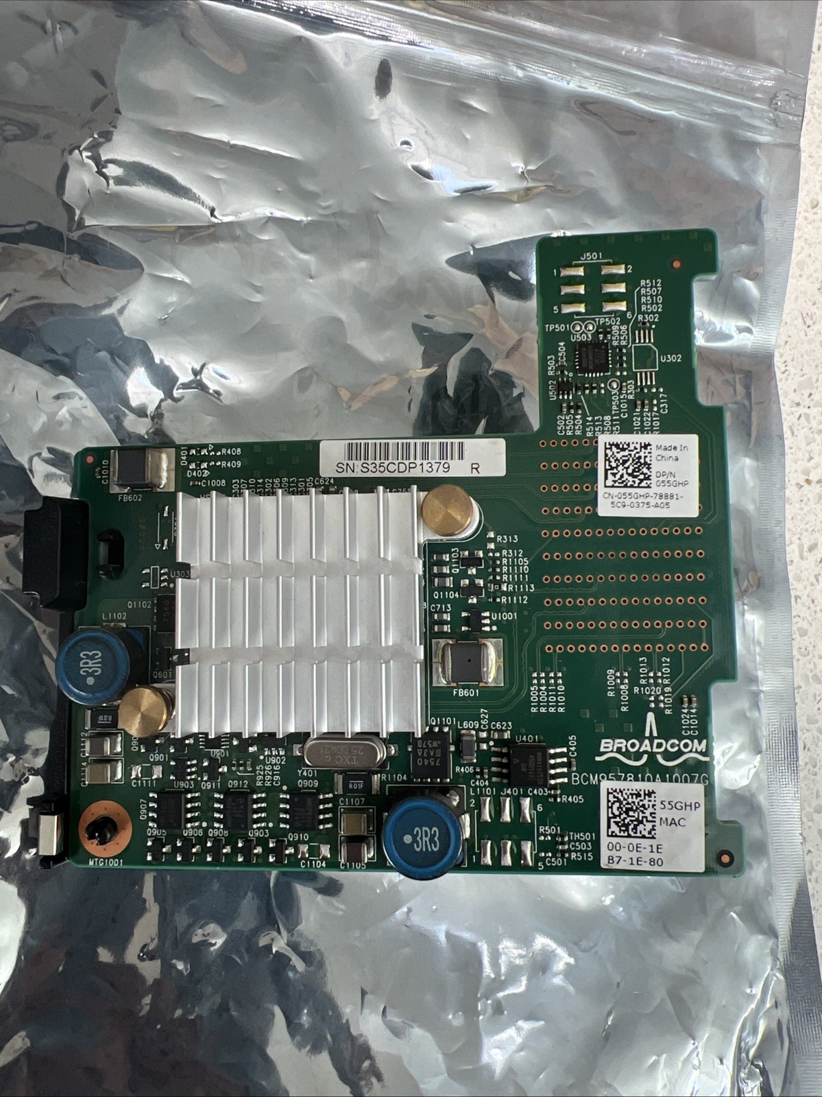 DELL 55GHP BROADCOM 57810S 2-PORT 10GBASE MEZZ CARD ADAPTER 055GHP