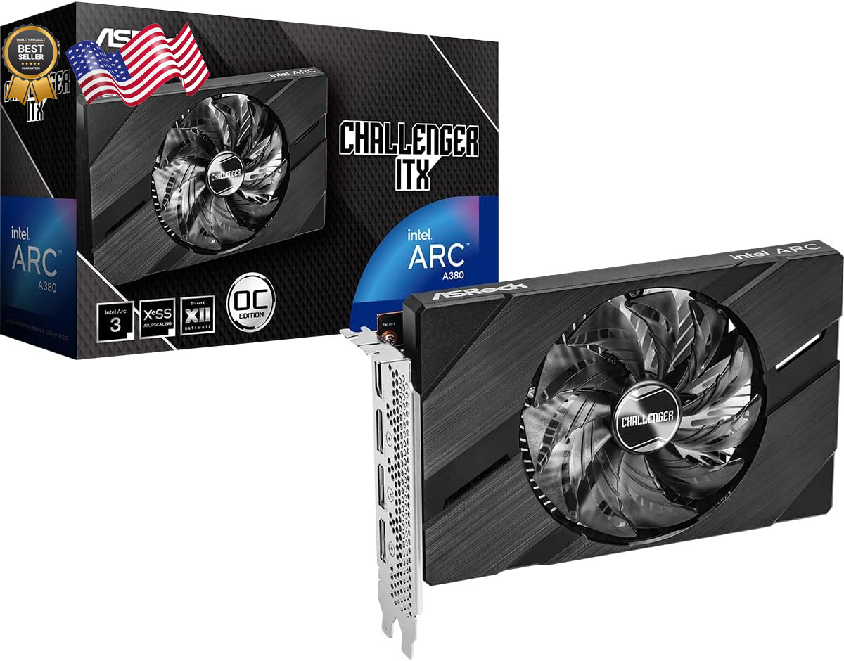 ASRock Intel Arc A380 Challenger ITX 6GB OC Graphics Card Single Slot ITX