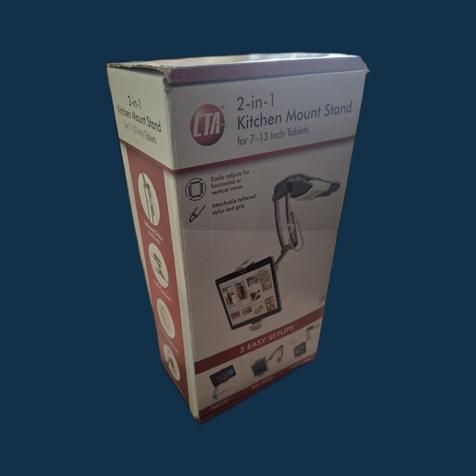 CTA Digital PAD-KMS 2-in-1 Kitchen Mount Stand 7-13 Tablets New Sealed