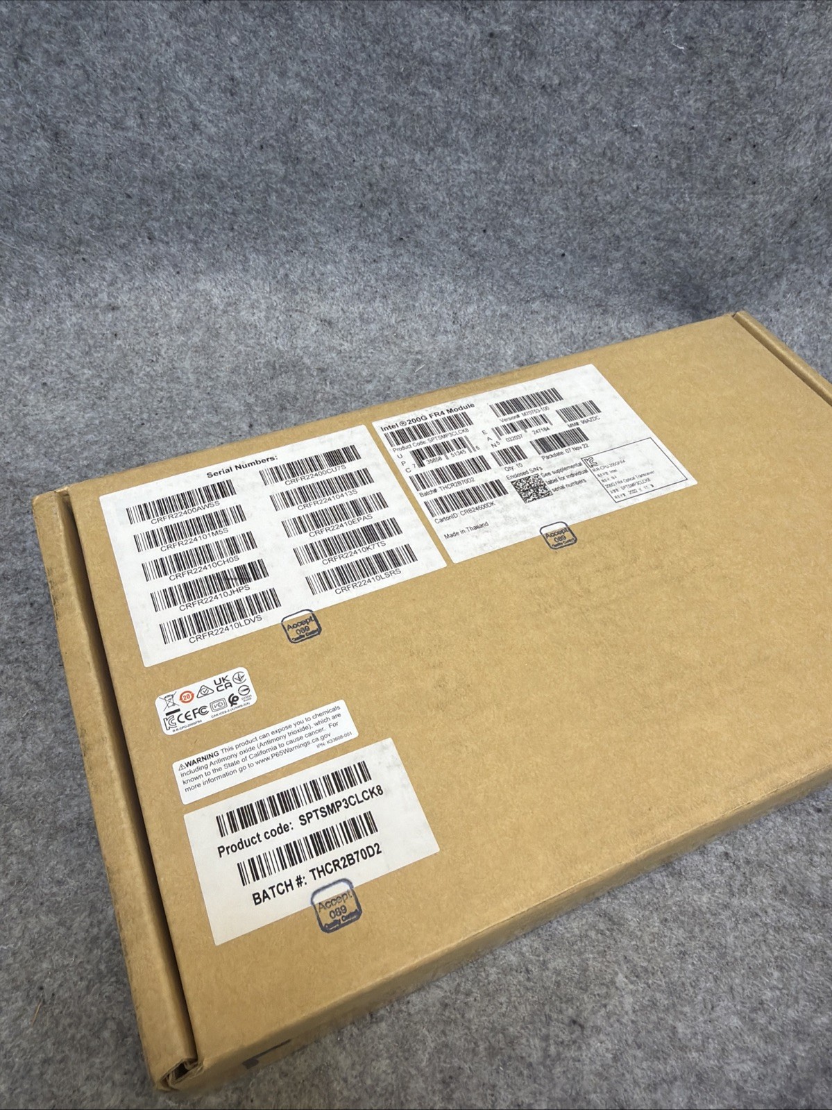Lot of 10 Intel SPTSMP3CLCK8 200G FR4 QSFP56 Optical Transceiver NEW