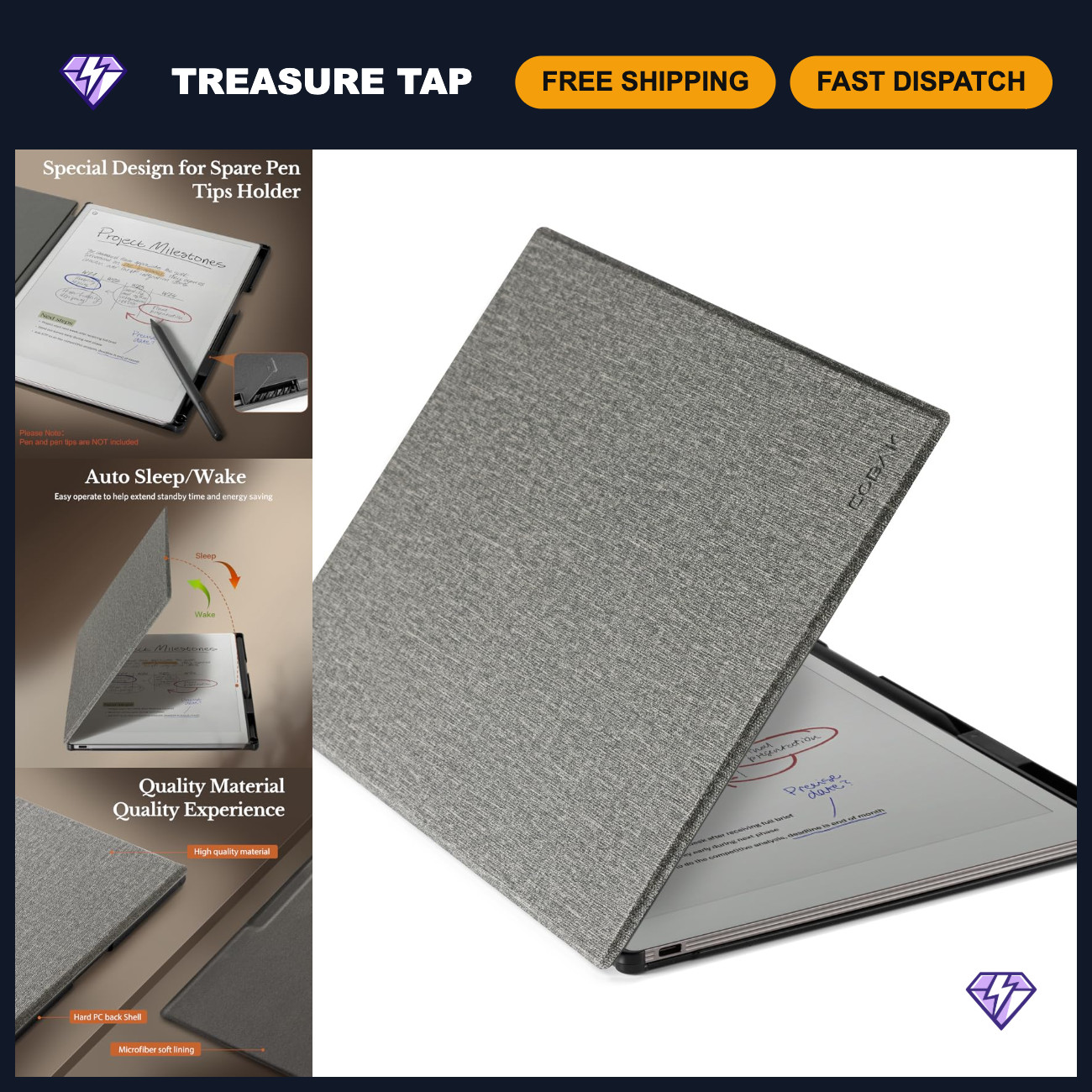 Premium Case for Remarkable Paper Pro 11.8" Tablet - 2024 Release, Durable & Sty