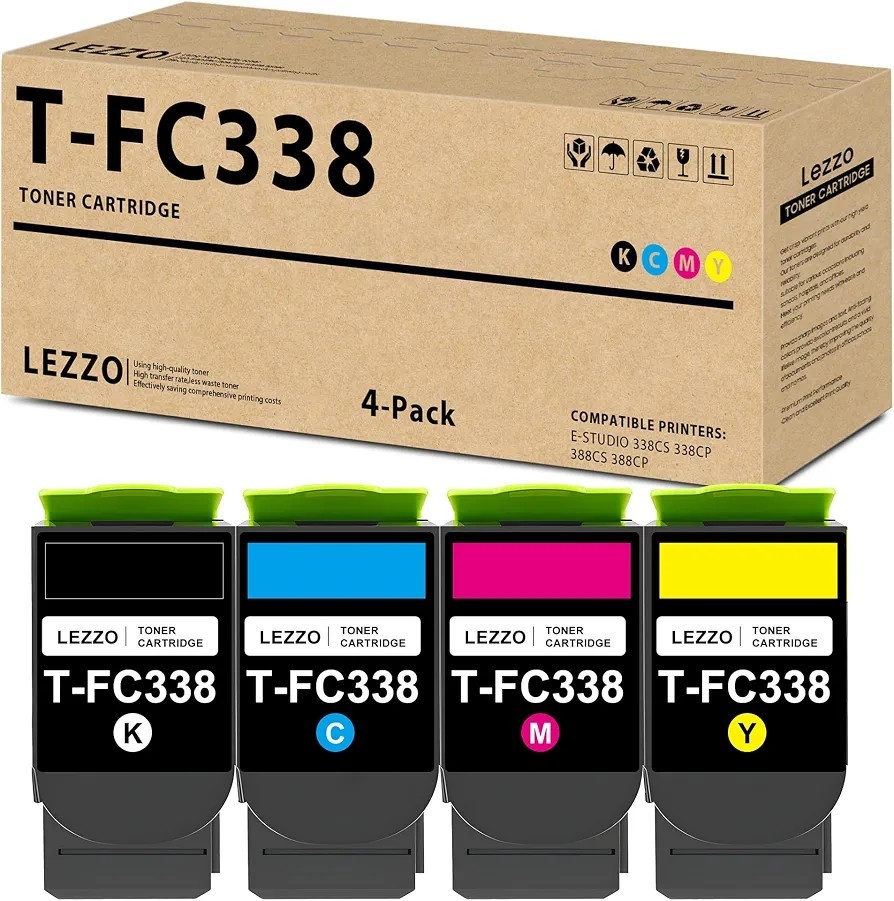 T-FC338 TFC338 Toner Cartridge 4-Pack for Toshiba E-Studio 338cs 388cs 338cp