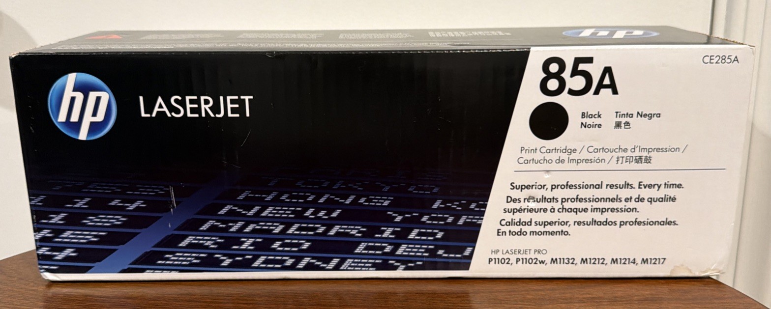 HP 85A Black Toner Cartridge LaserJet Pro P1102 P1102w M1217 Genuine OEM CE285A