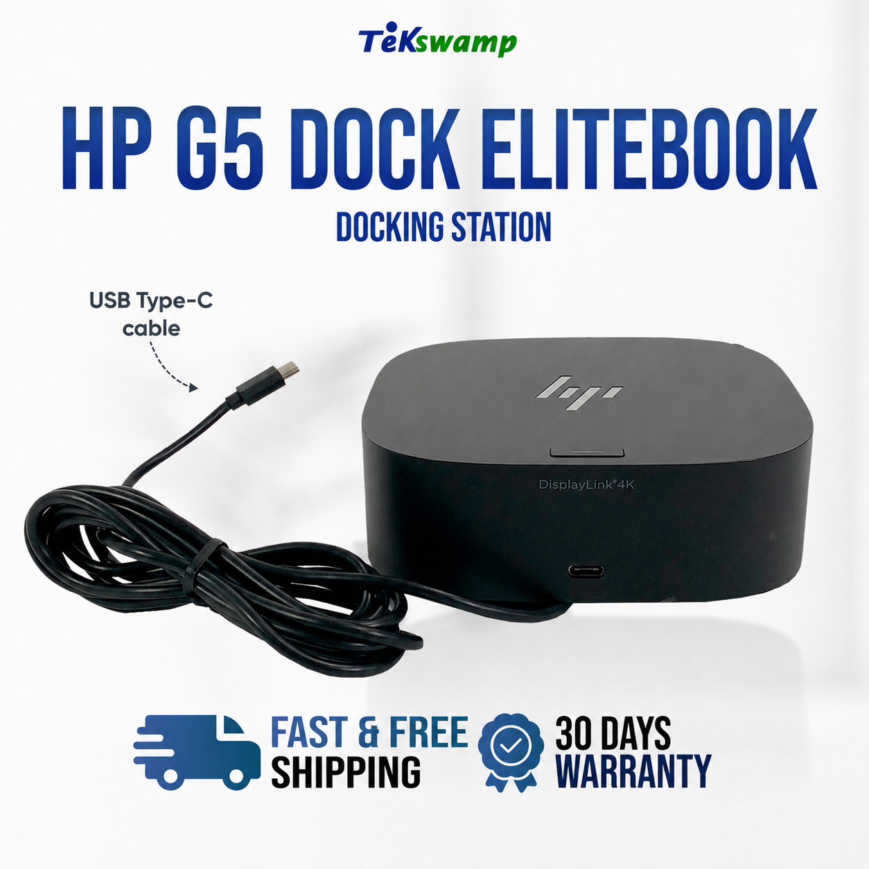 HP G5 USB-C 4k Docking Station for EliteBook 830 840 G5 G6 G7 G8 G9 G10 NO PS