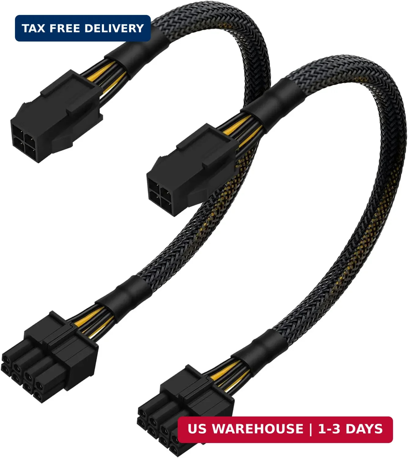 YEZriler (2-Pack) 4 Pin to 8 Pin CPU Power Adapter, ATX 4 Pin Female to Motherbo