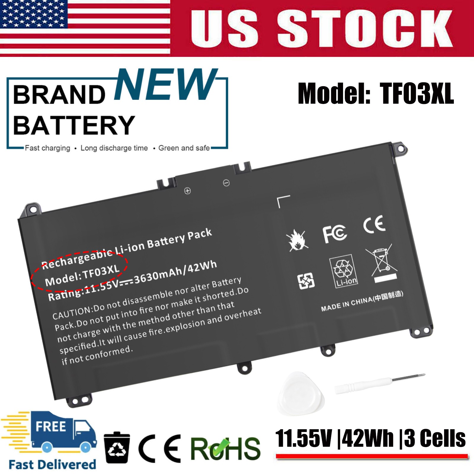 ✅TF03XL Battery For HP Pavilion 15-CD TF03041XL HSTNN-LB7J HSTNN-LB7X 920070-855