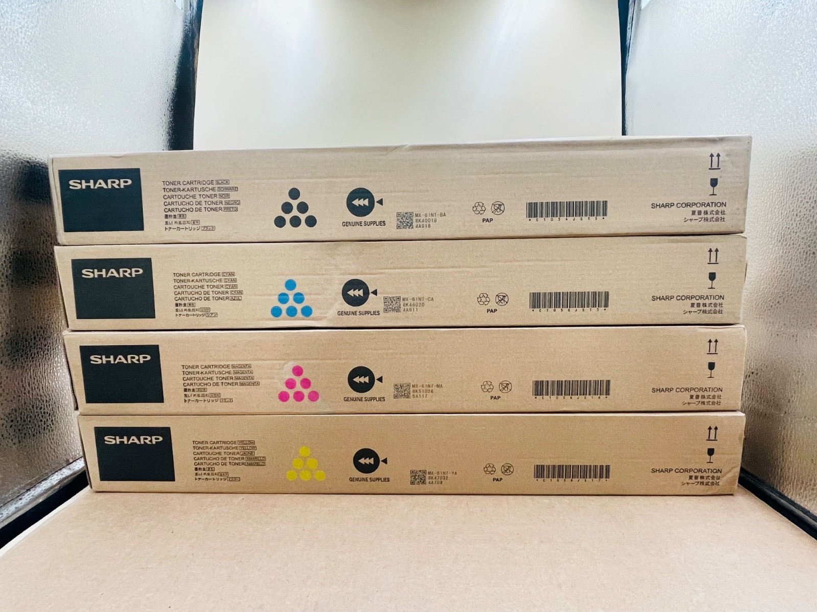 Sharp MX-61NT-BA MX-61NT-CA MX-61NT-MA MX-61NT-YA Toner Cartridges Set of 4