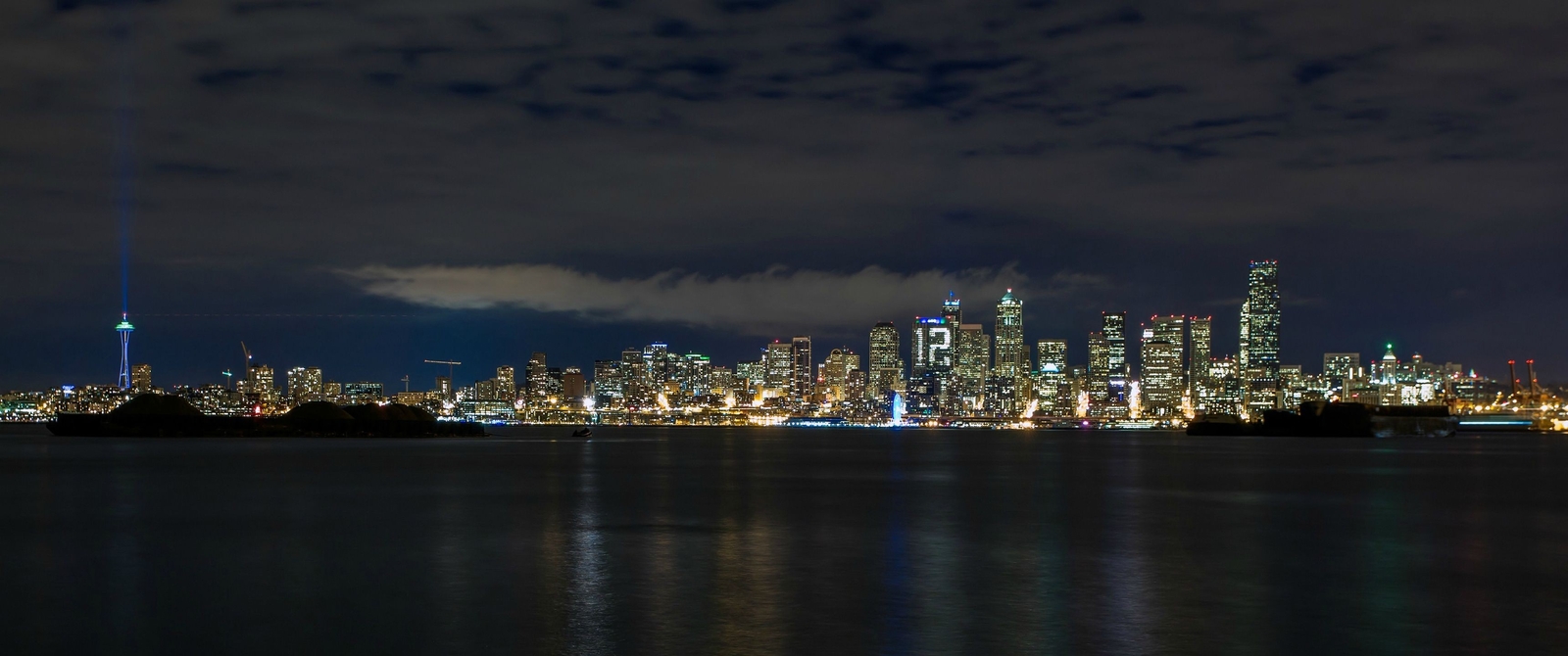 Landscape city lights seattle washington usa cityscape Custom Gaming Mat Desk