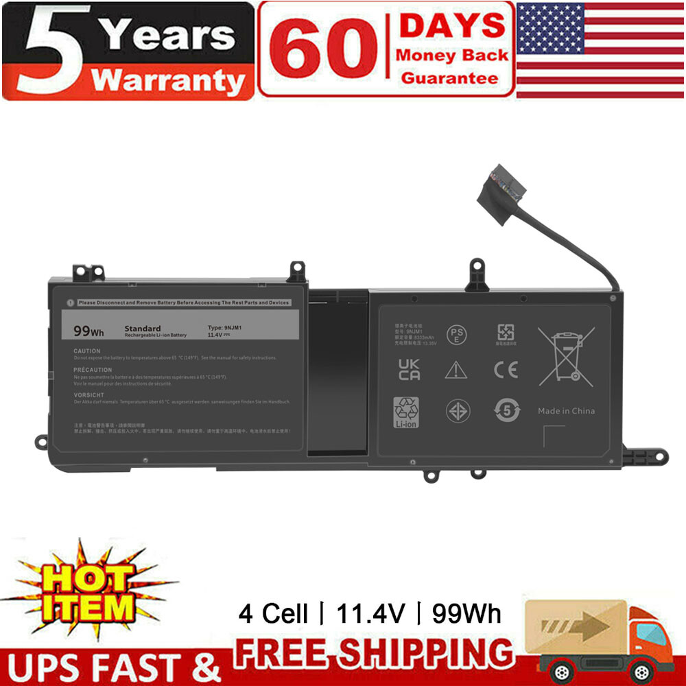 9NJM1 Battery for Dell Alienware 15 R3 17 R4 Series Notebook MG2YH 44T2R 99Wh 