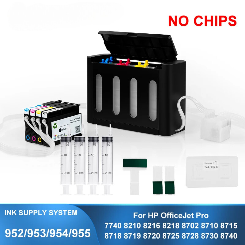 CISS Continuous Ink Supply System Without Chips For HP 7740 8210 8710 8720 8730