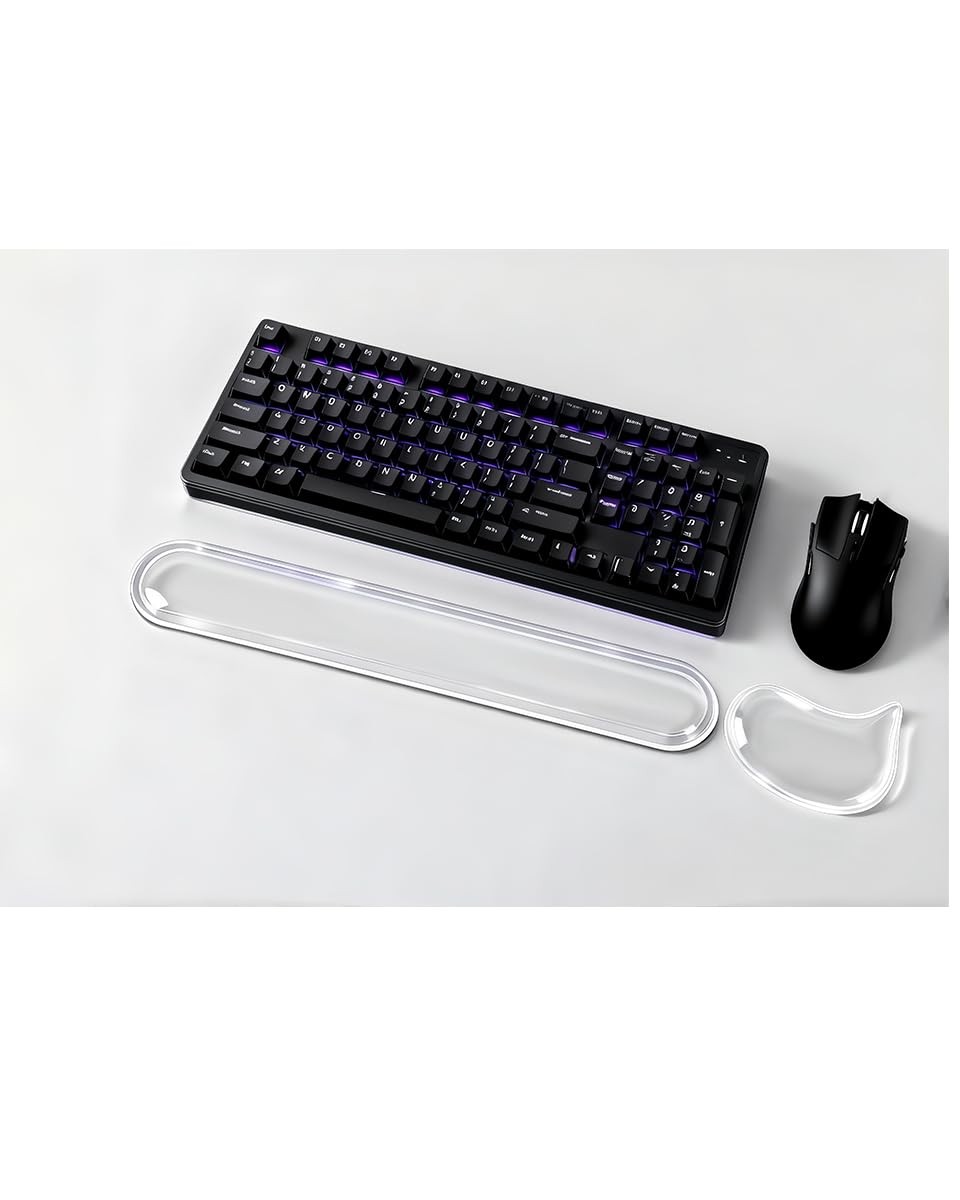 Clear Gel Keyboard Wrist Rest Mouse Pad Support Transparent Cooling Pad