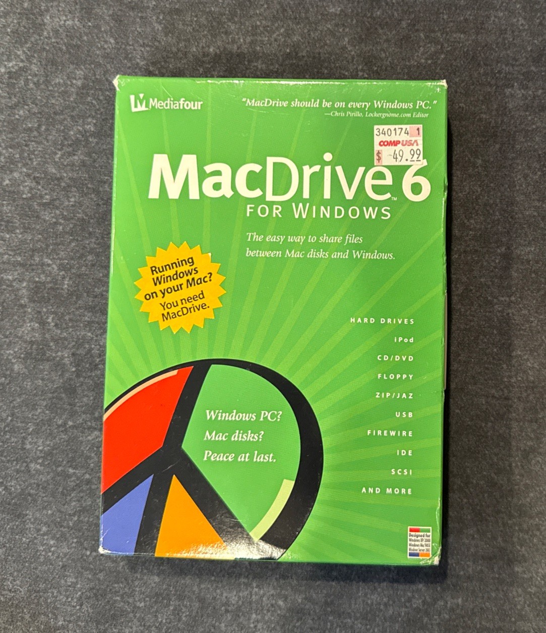 Brand New Vintage PC Computer Software Media Four Mac Drive 6 For Windows