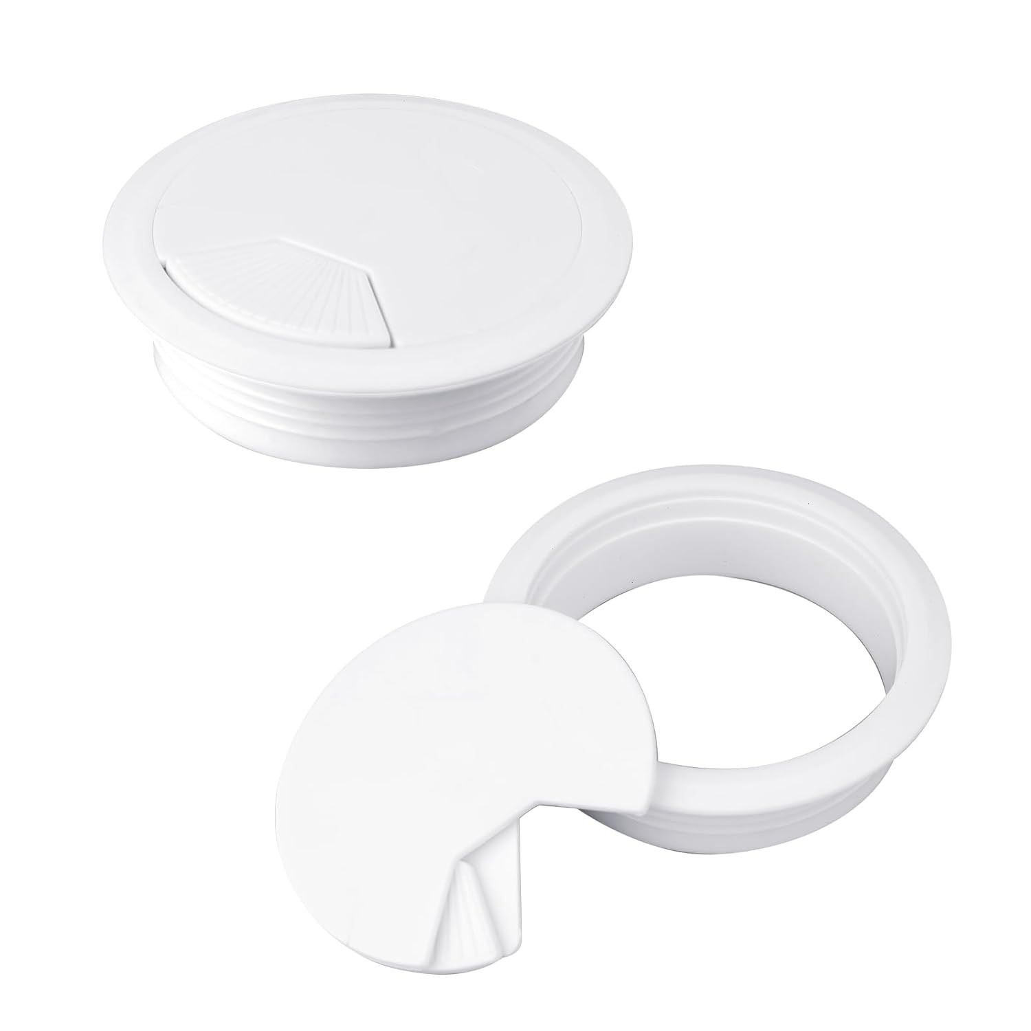 2PCS Cable Grommets 60Mm 2-3/8 Inch White Desk Hole Grommet Cord Cable Table Gro