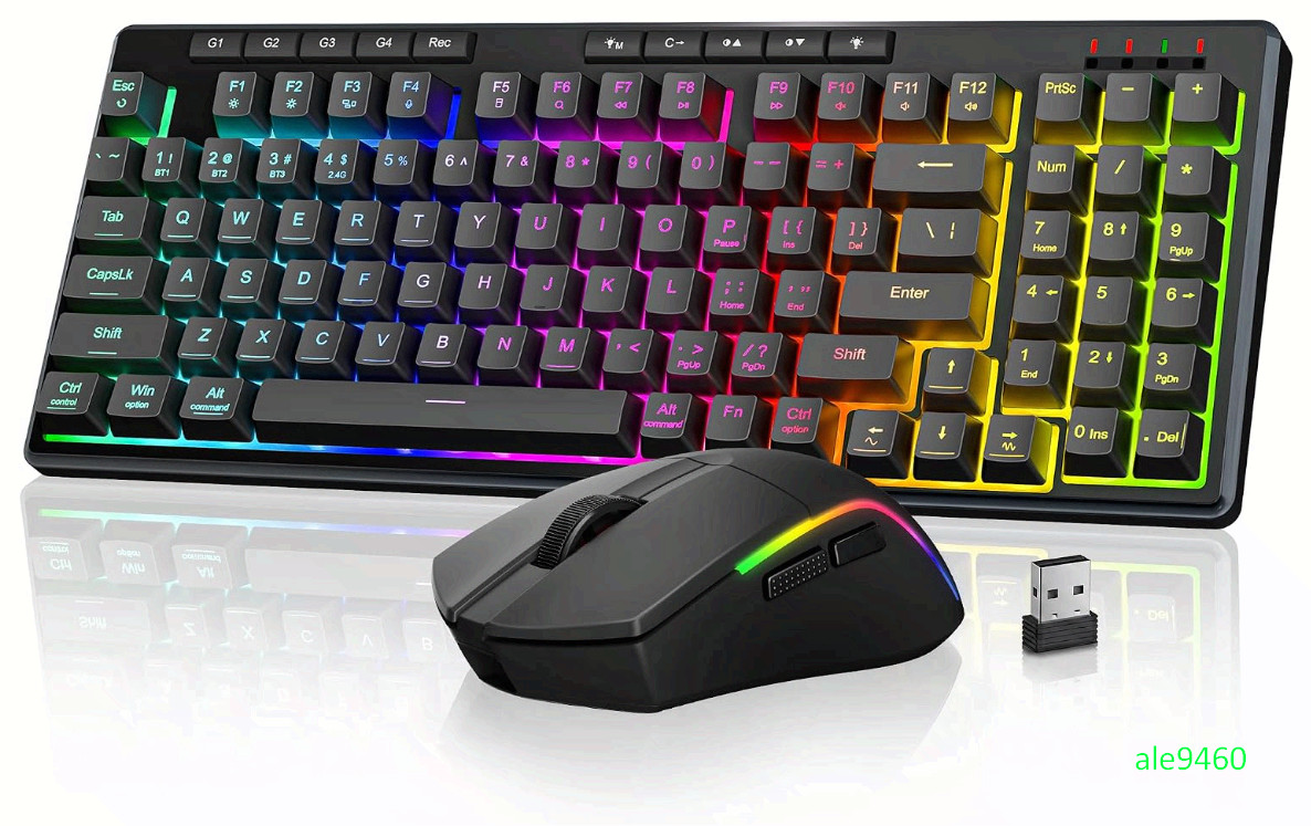 S156 Wireless Keyboard & Mouse, Tri-Mode, RGB, 4800 DPI Gaming Mouse