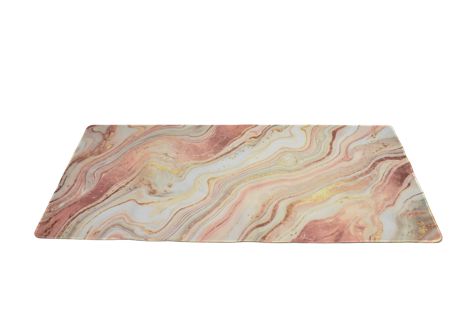 Pink Rose Gold Marble Desk Mat XL Large Mouse Pad Non-Slip Rubber Back 35" x 16"