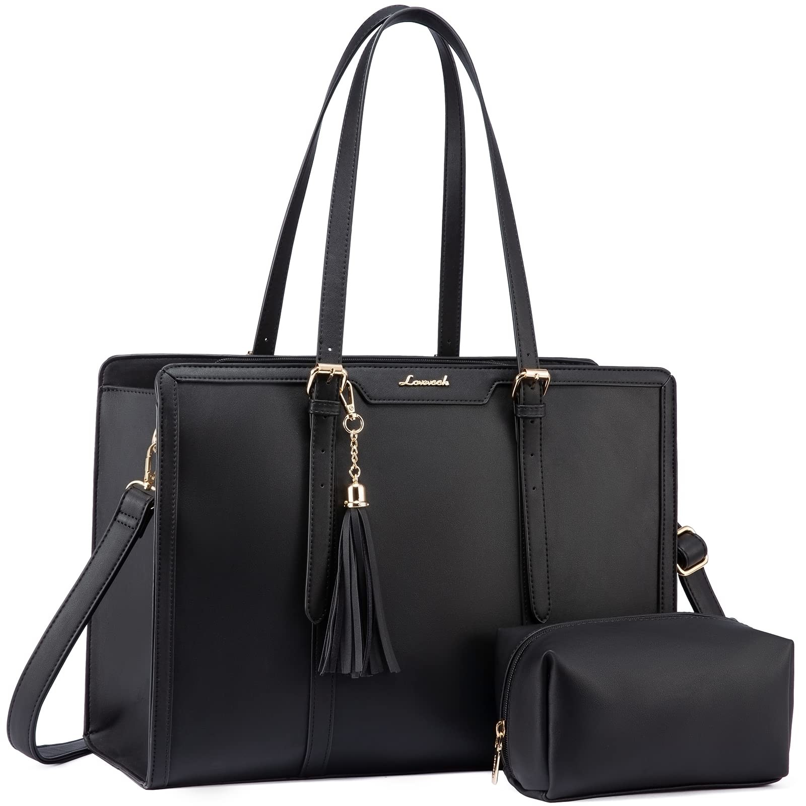 Laptop Bag for Women 15.6 inch Lightweight PU Laptop Tote Bag, Large Capacity...