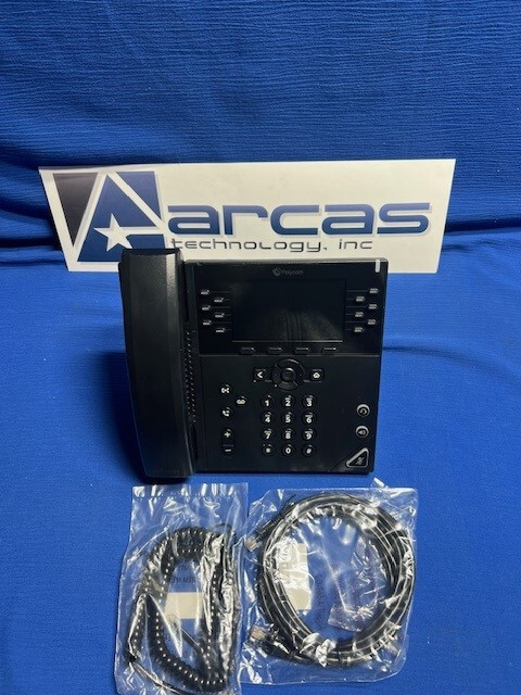 Polycom VVX450 2200-48840-025 - Tested Cleaned - Grade A - New Cords - Lot of 5