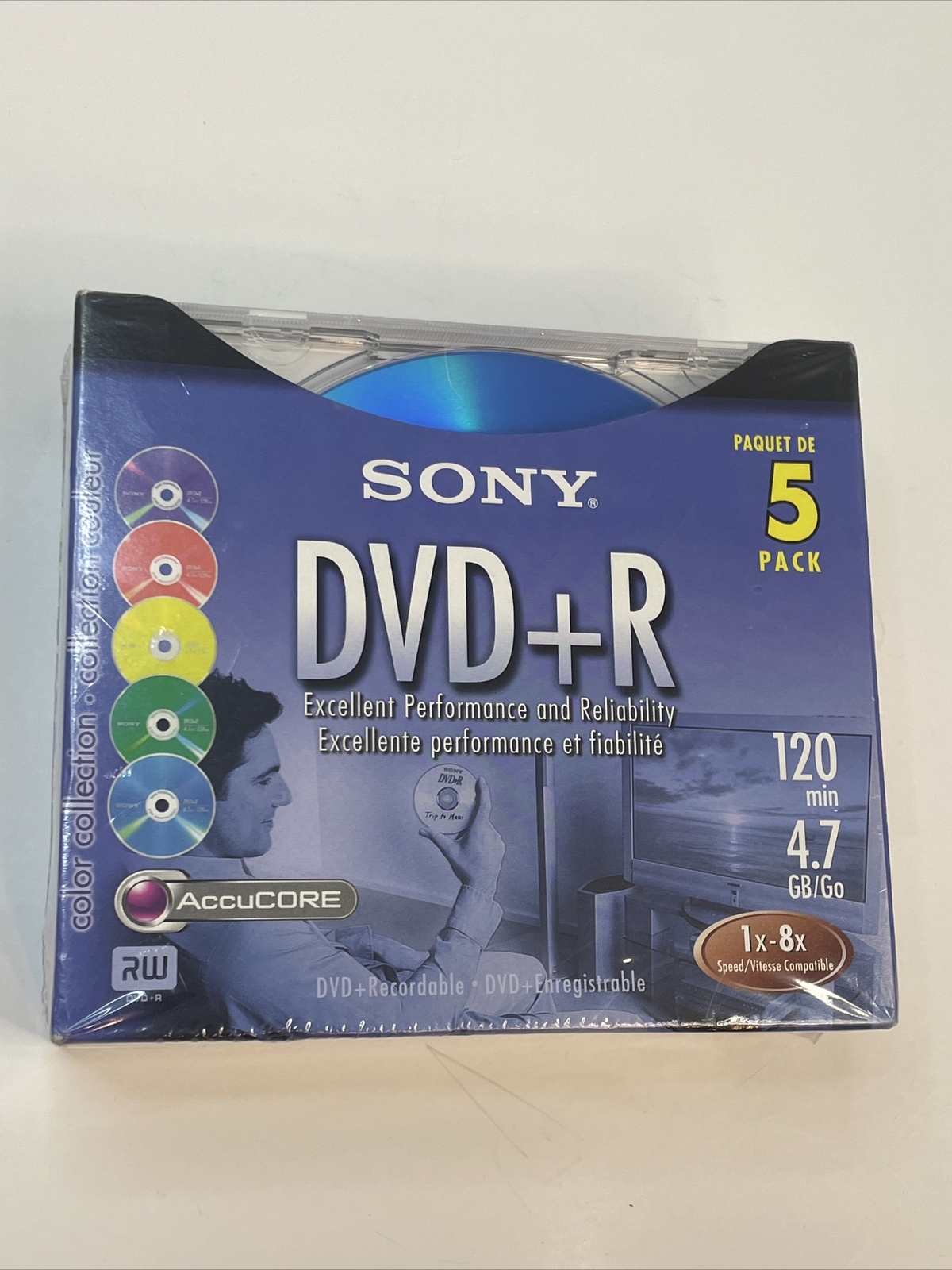 Sony DVD-R 5 Pack 120 Min. 4.7GB Color Collection