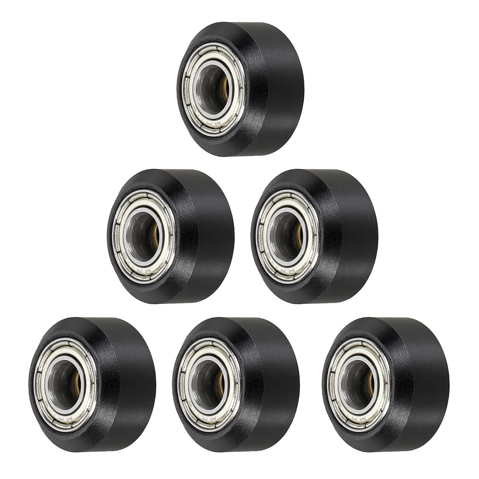 6pcs 3D Printer Wheels Small Slot POM Pulley Wheels Gantry Wheel Black MR105