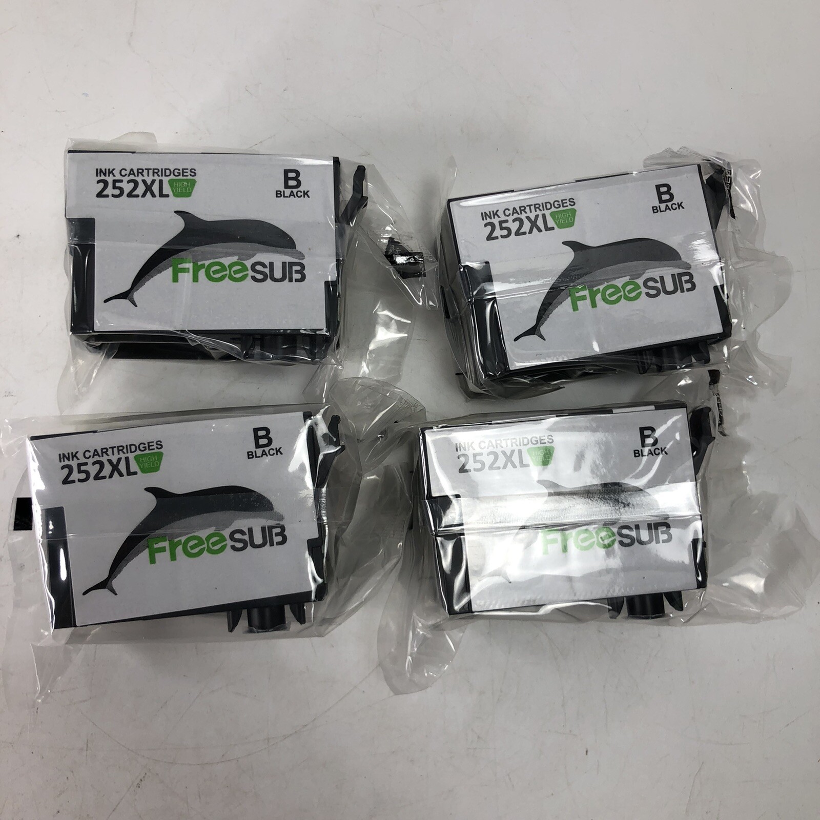 Freesub 252XL Black Ink Cartridges High Yield Lot Of Four Open Box New Sealed