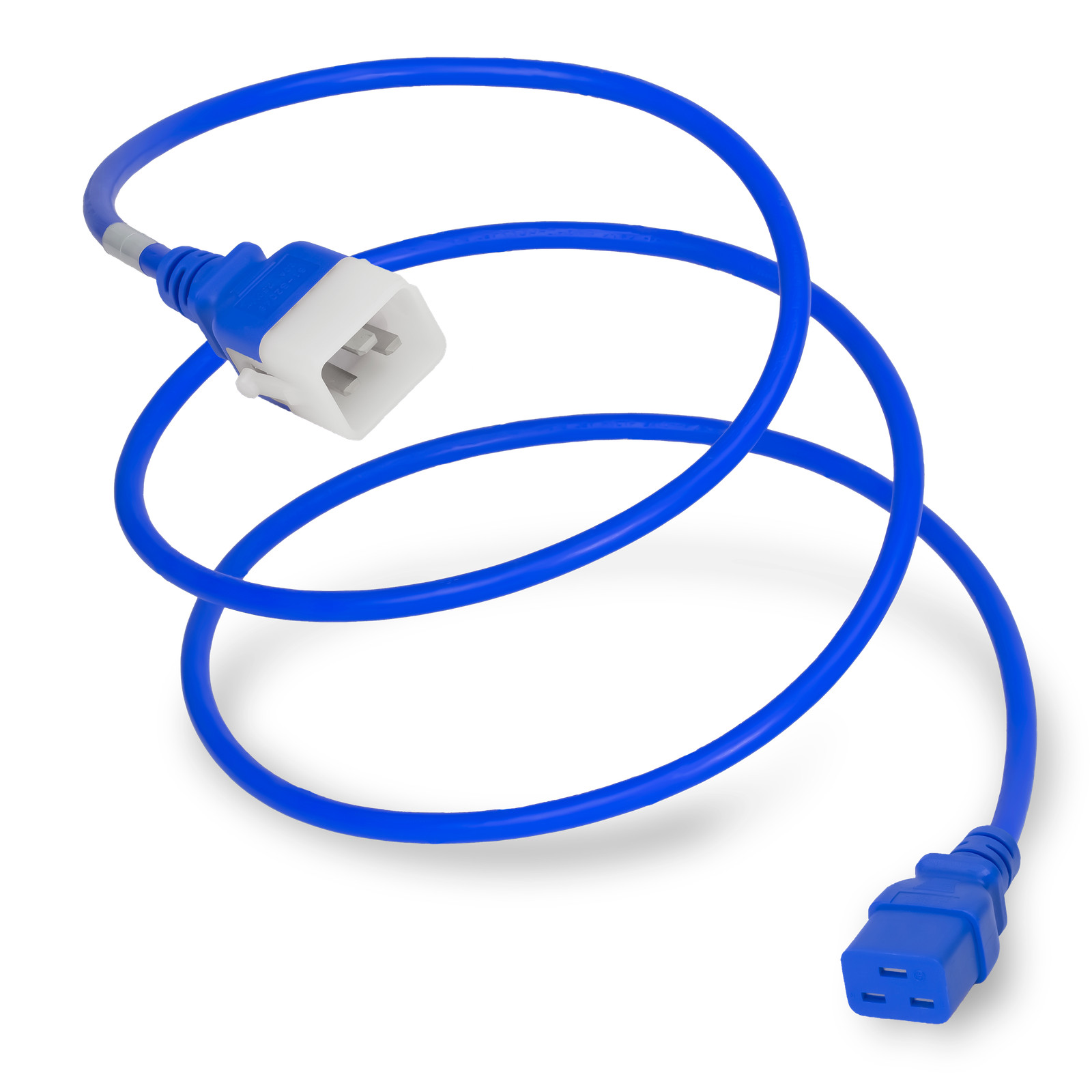 15 Pack of P-Lock C20 to C19 20A 250V 12/3 SJT Power Cord - Blue - 5ft