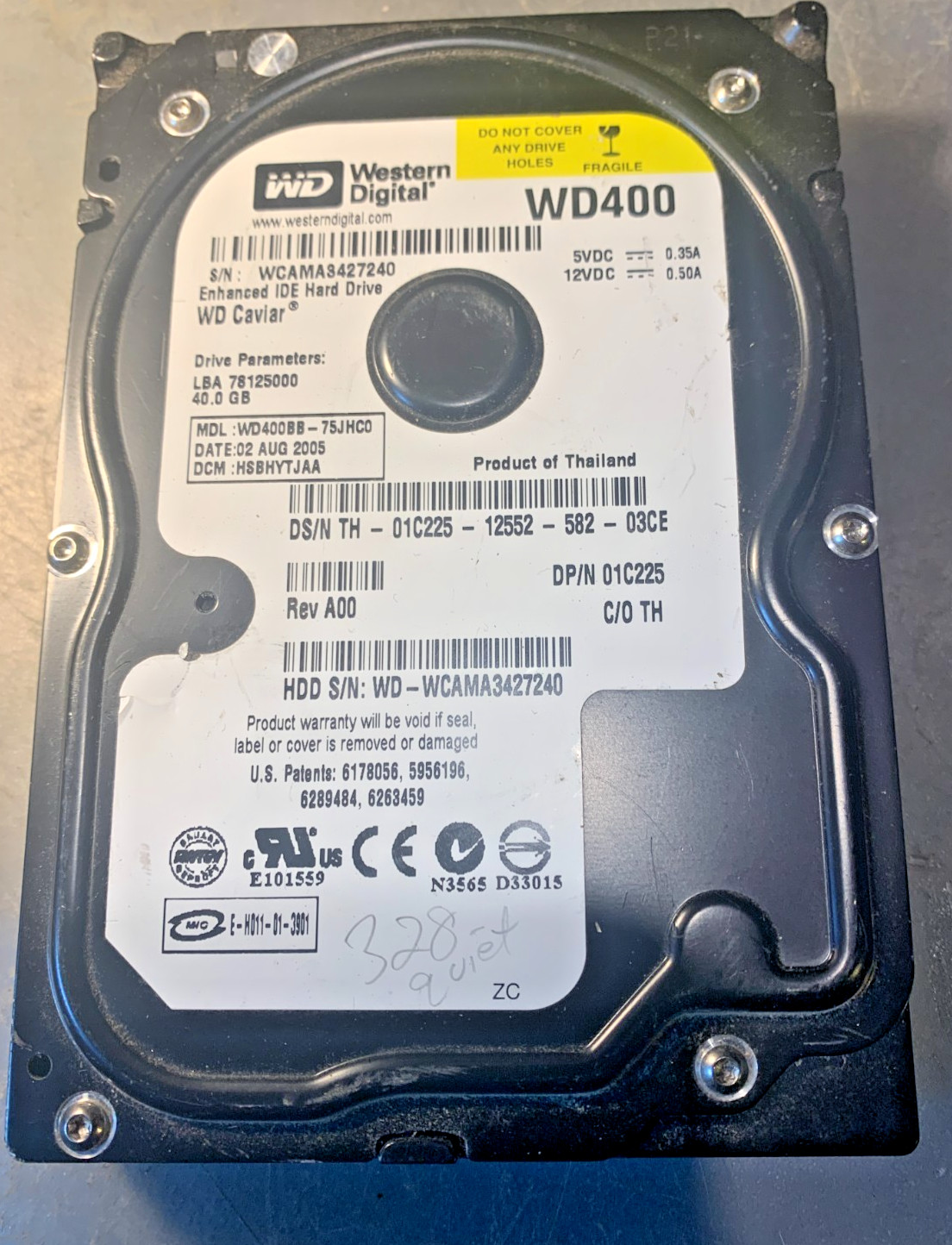 Western Digital 40GB WD400BB 7200RPM PATA IDE 3.5" Desktop HDD Hard Drive