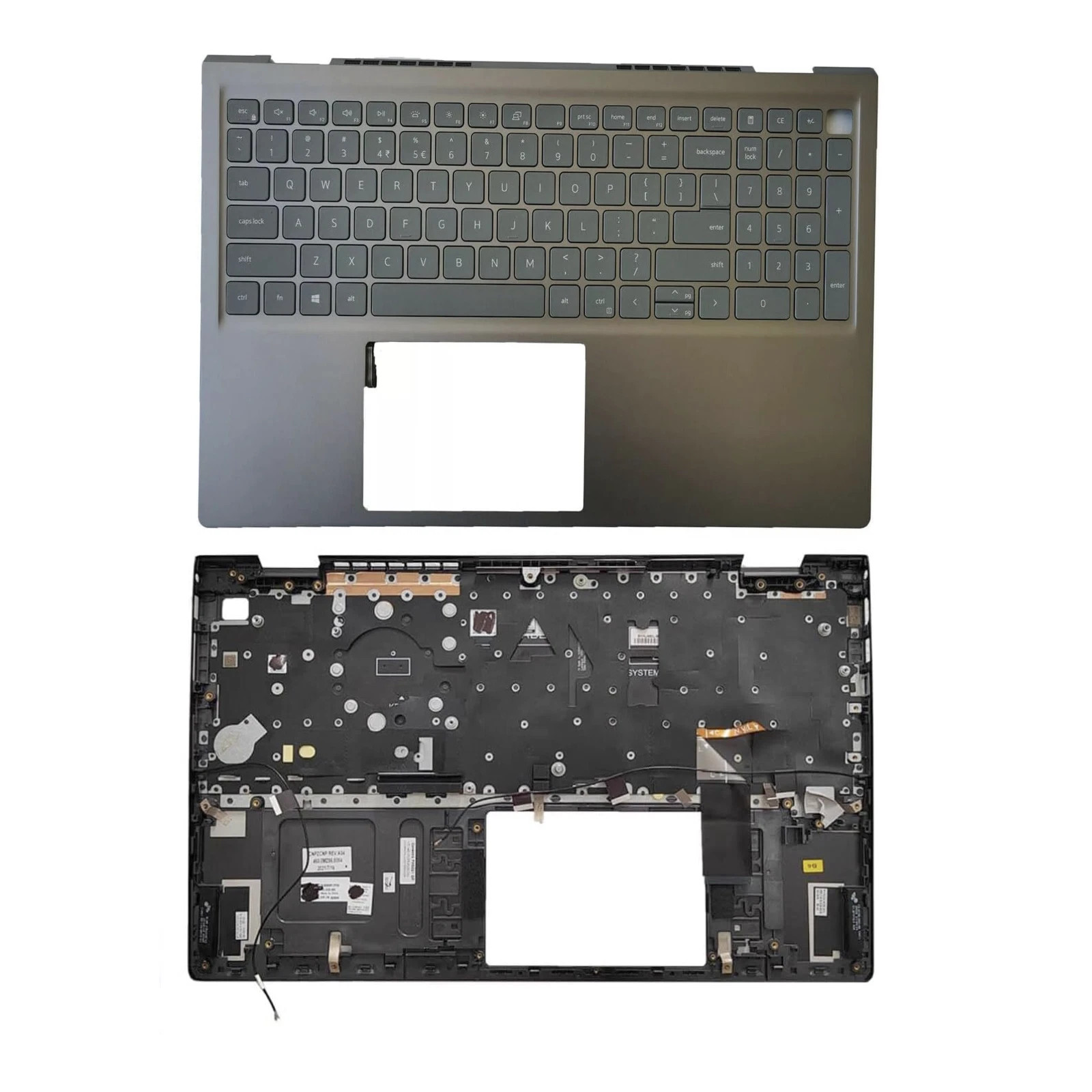 US Palmrest Gray Keyboard Backlight For Dell Inspiron 15 Pro 5510 5515