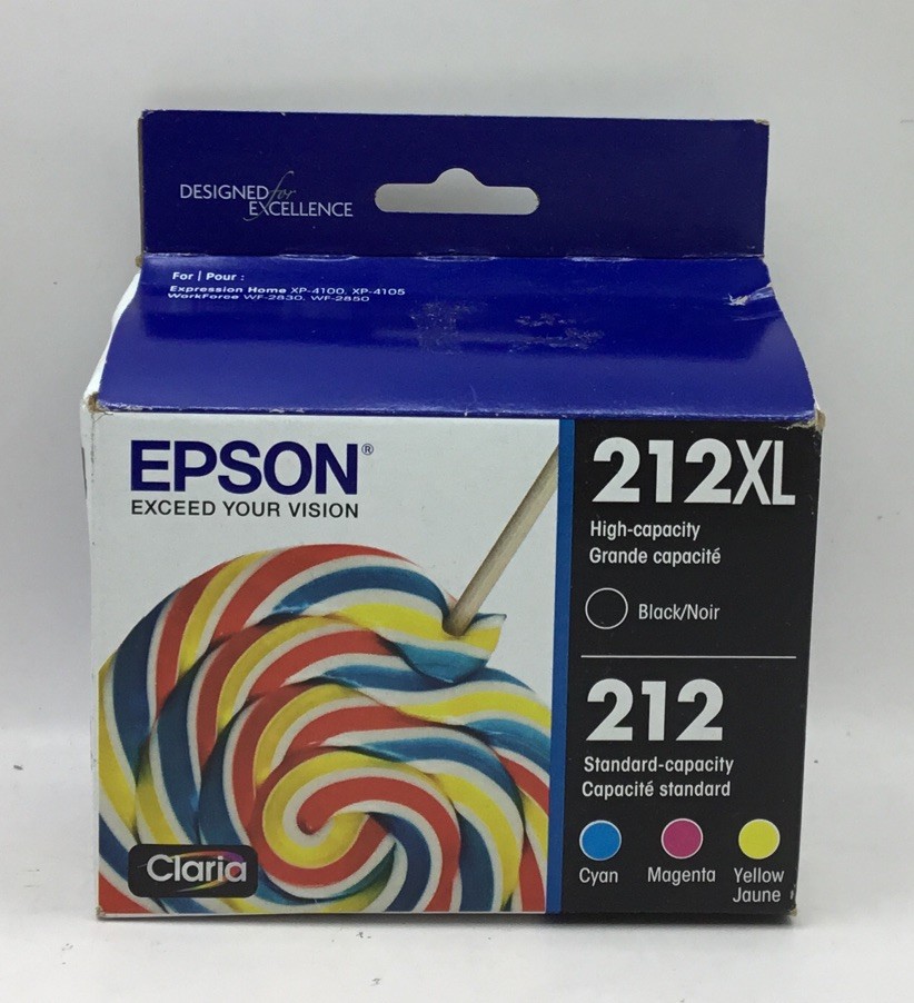Epson 212XL Black & 212 Color Ink Cartridges Yellow, Magenta, Cyan Exp 7/26