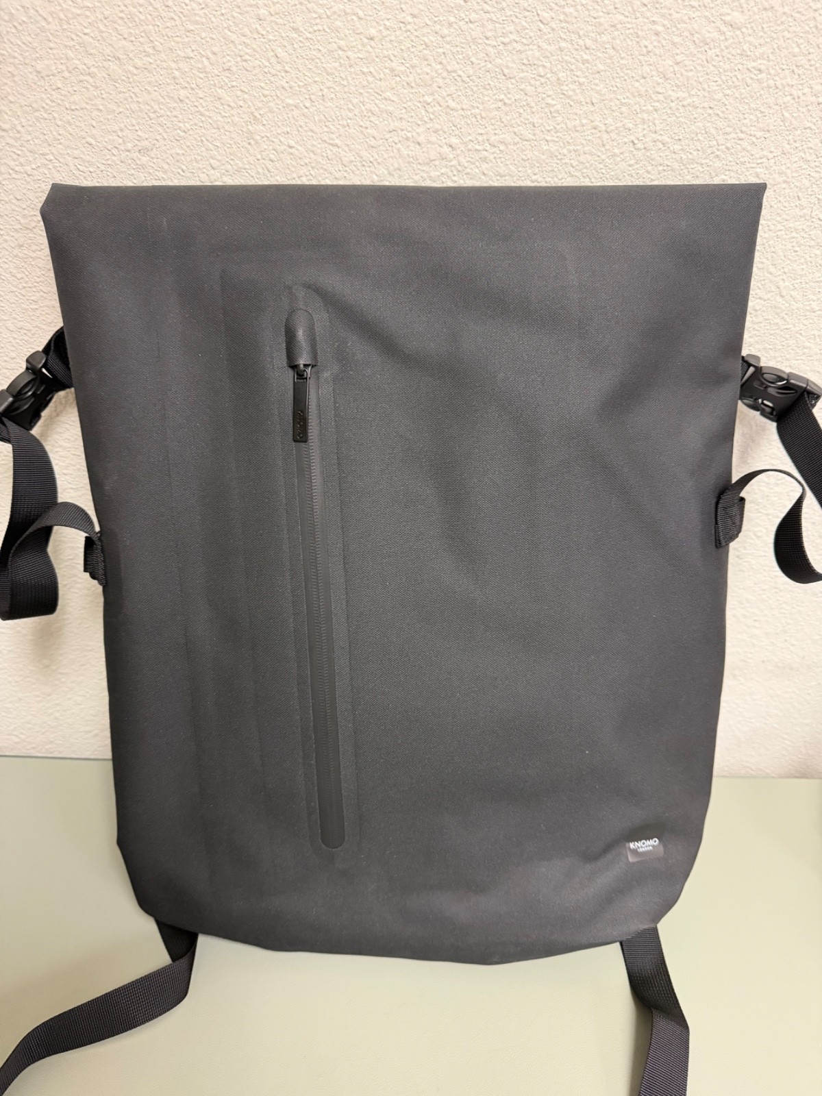 KNOMO London Thames 14” Roll Top Backpack Black 20.5L NWT Storage Marks