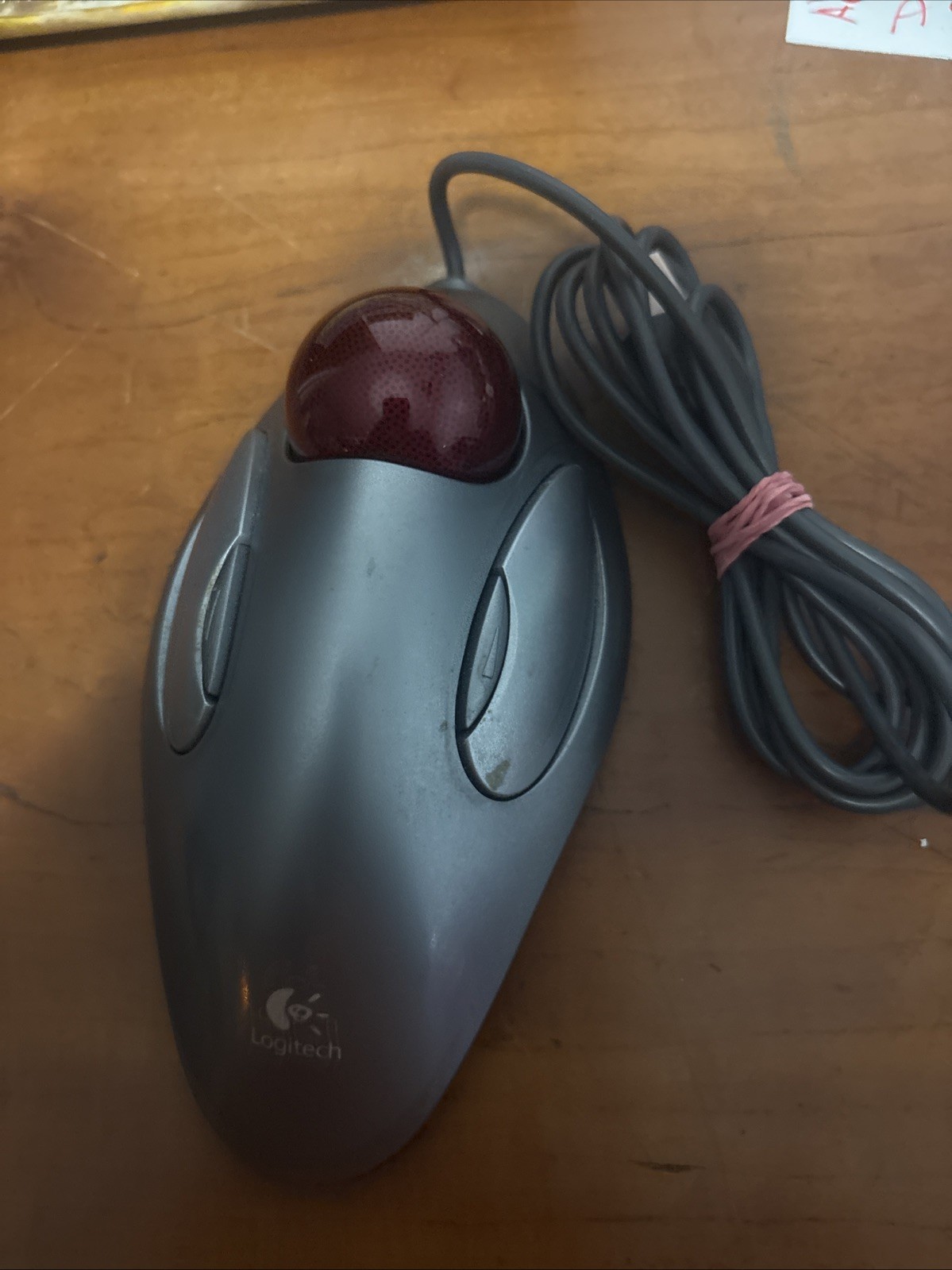 Logitech T-BC21 USB Optical Trackman Marble Mouse Trackball Ball Wired Silver