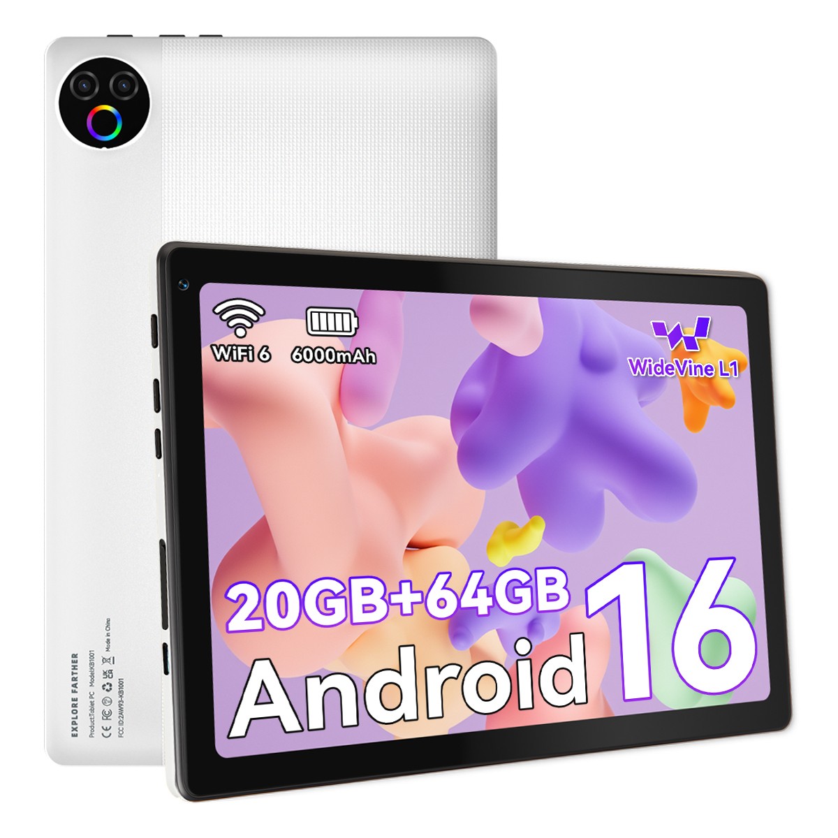 2026 New Android 16 Tablet A333 Five-Core 20GB+64GB Dual Wifi 6 BT 6000mAh