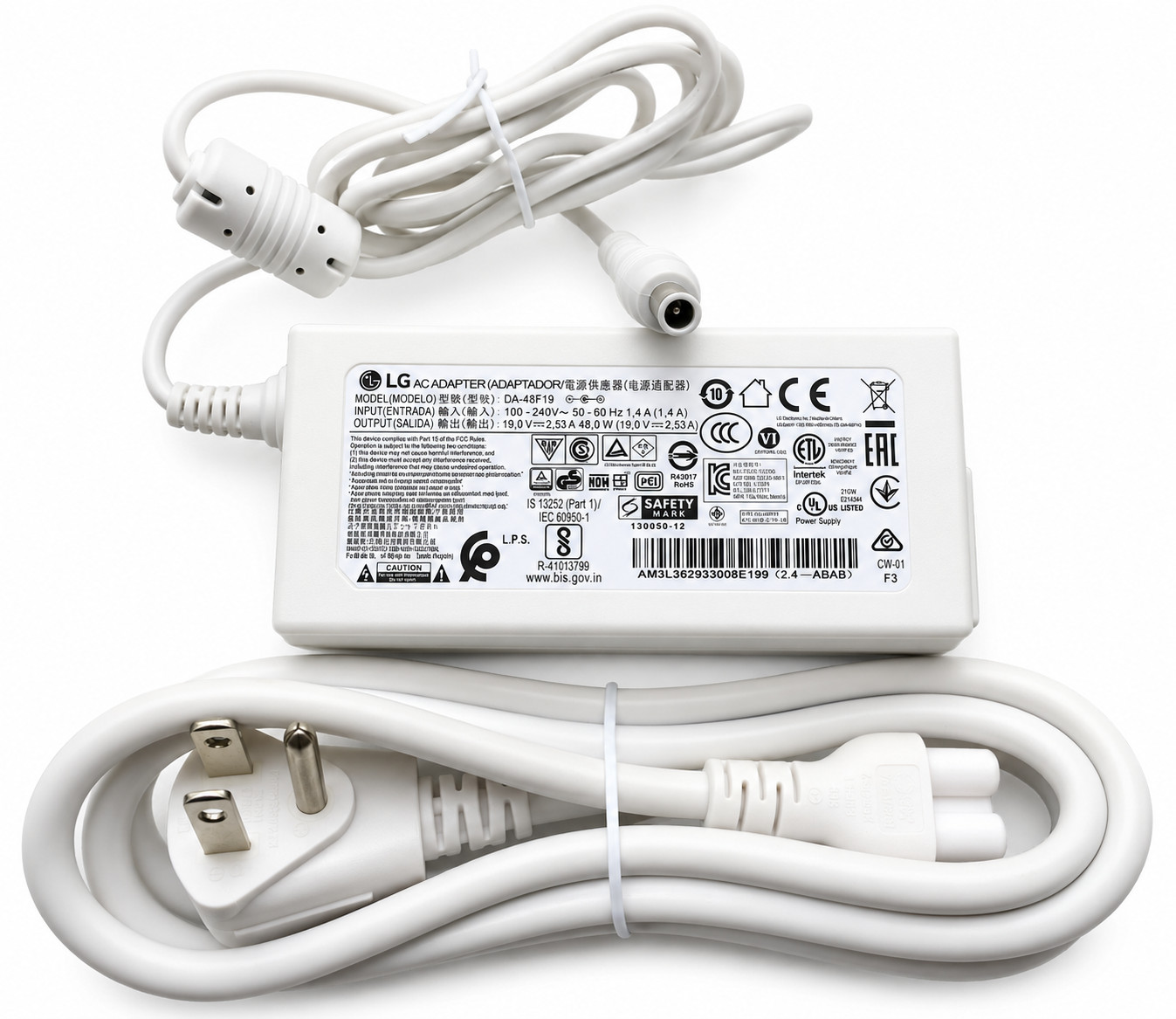 Original LG 19V 2.53A Adapter&Cord 27UL600-W DA-48F19 LCD-LED Monitor White USA