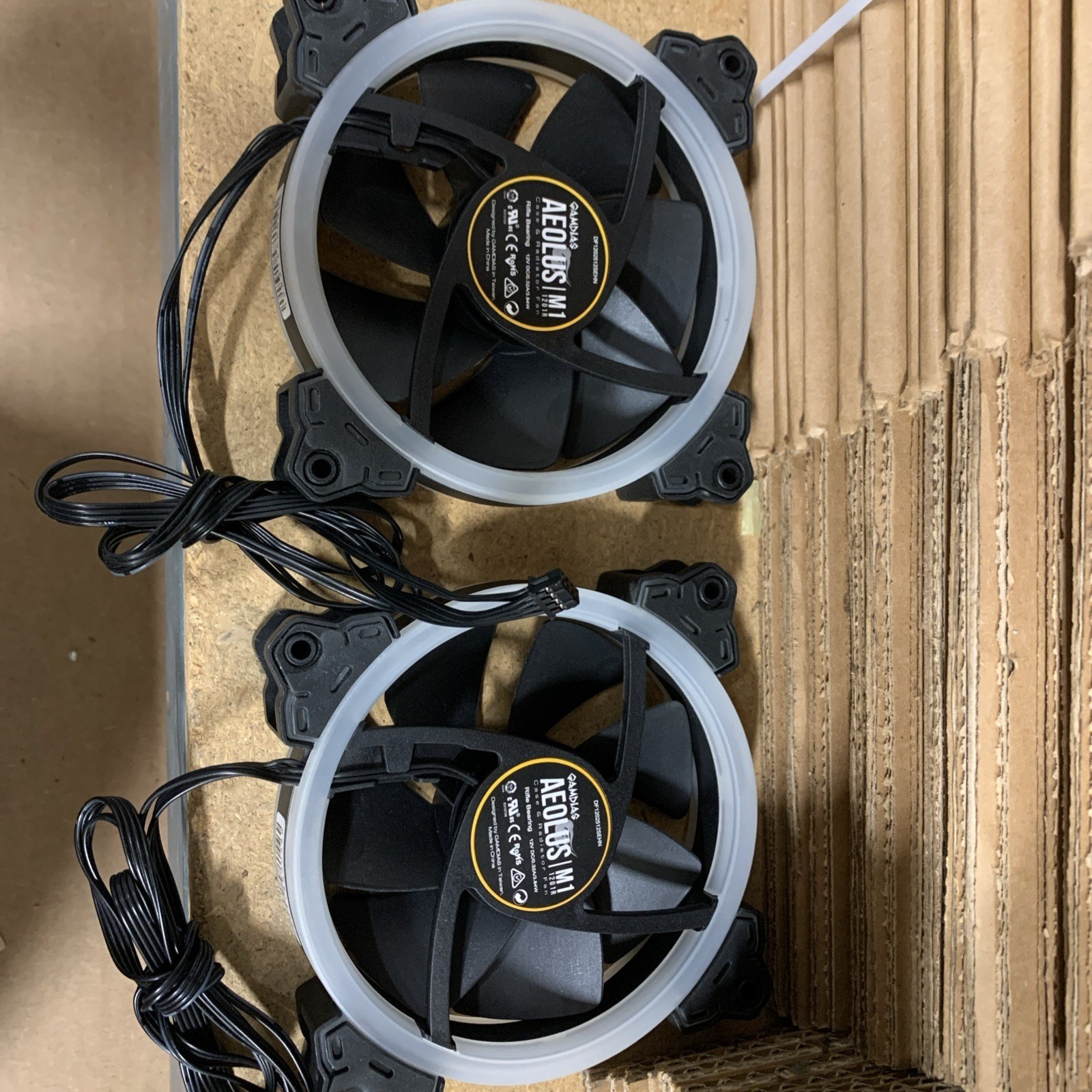2-pack Of GAMDIAS AEOLUS M1 SkyTech Proprietary 8-Pin RGB PC Case Fan - M1 1201R