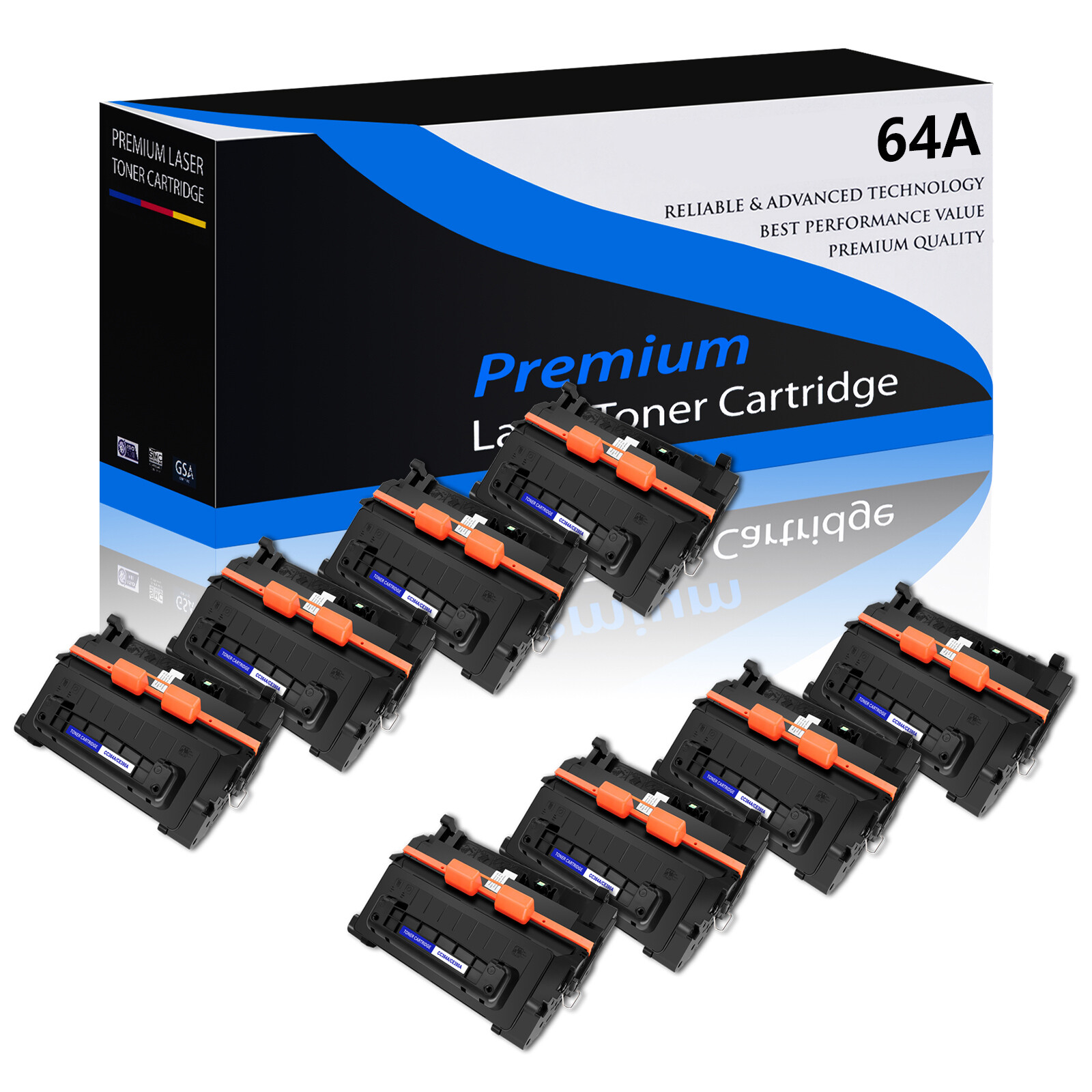 8PK CC364A 64A Laser Toner Cartridge Black For HP LaserJet P4014nw P4515n P4015n