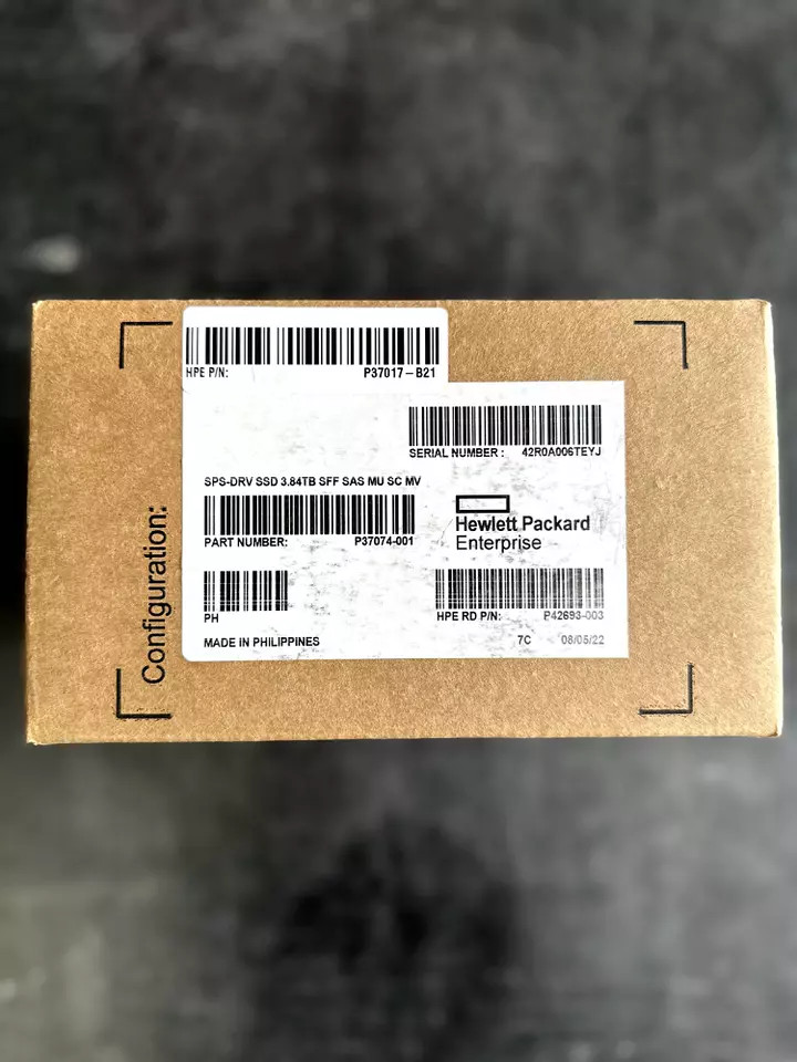 P37017-B21 HPE  P37074-001 2.5'' 3.84TB SAS 12G MU SFF SSD Solid State Drive