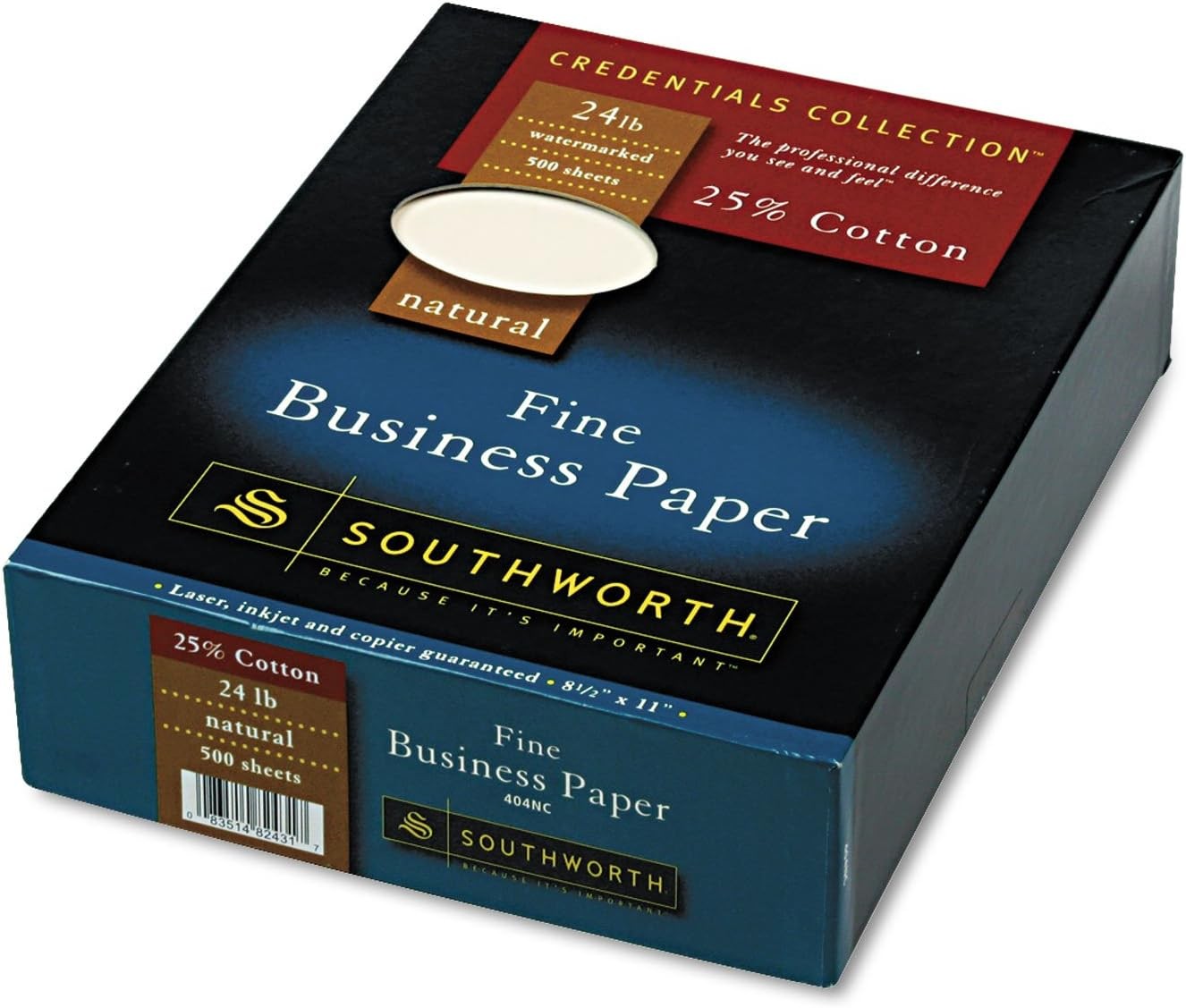 25% Cotton Business Paper 24lb Wove Natural Letterhead 8.5x11 500 Sheet Box