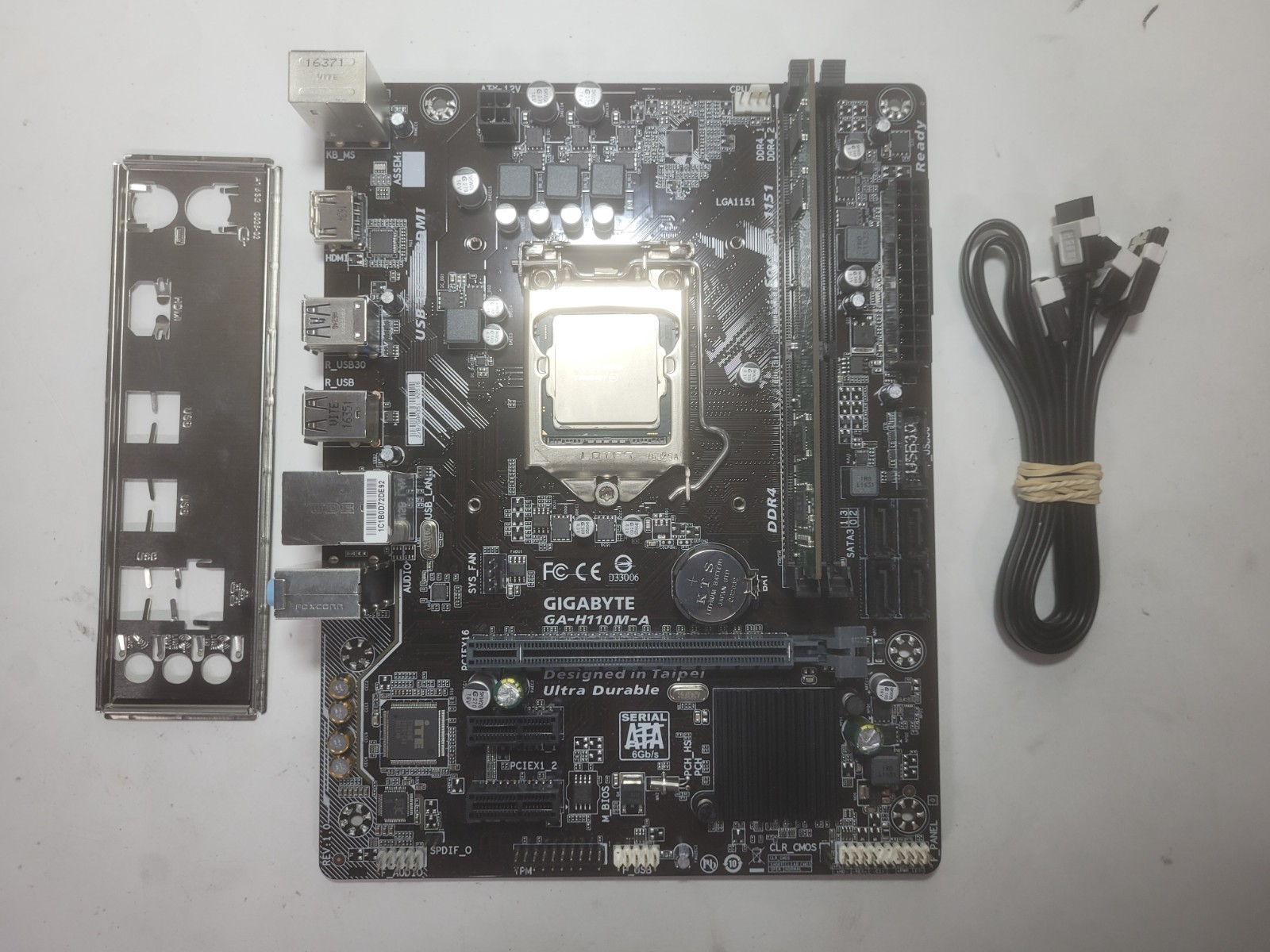 GIGABYTE GA-H110M-A Motherboard Core i5-6400, 4GB RAM, IO Shield #2316