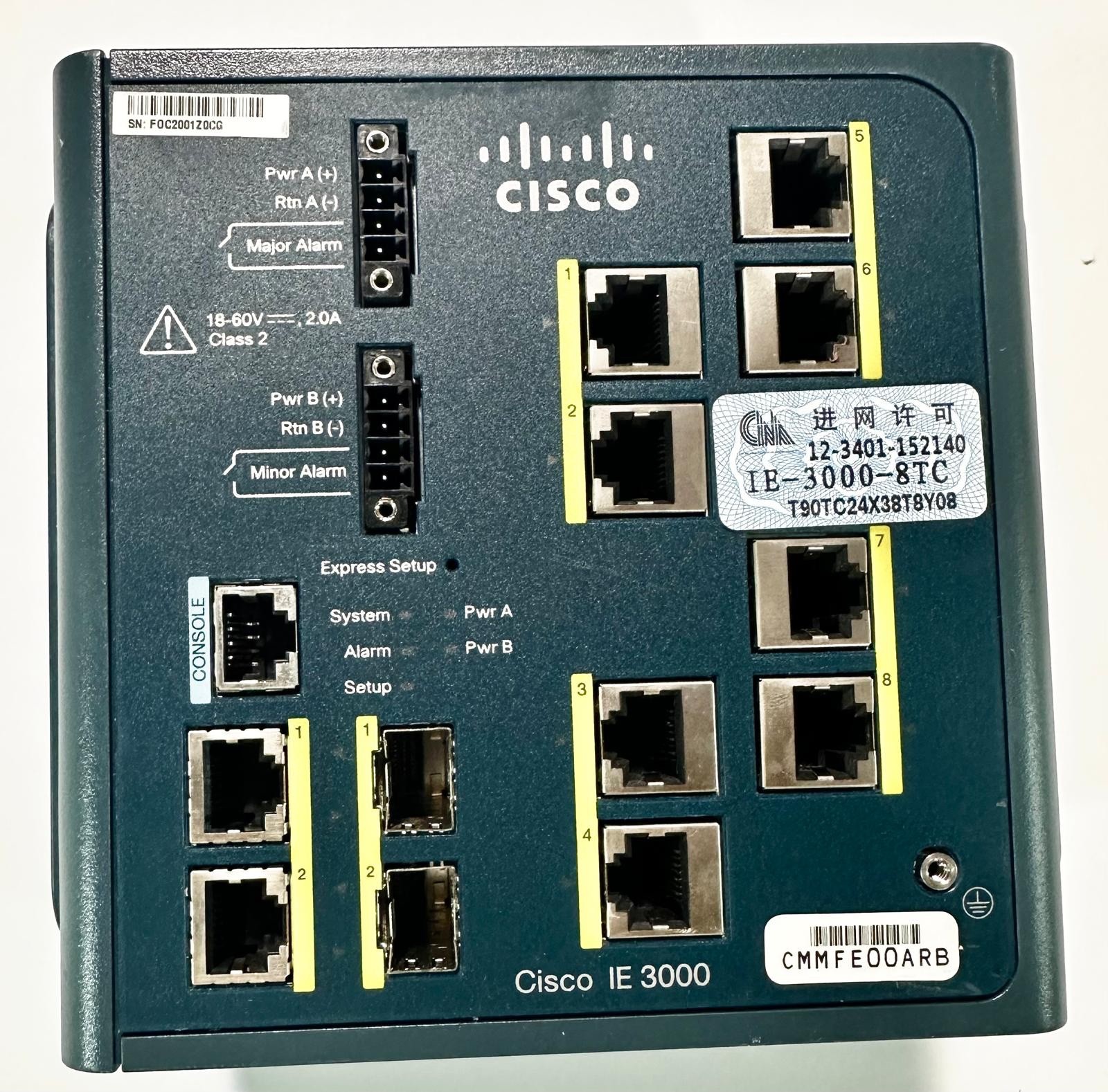Cisco IE 3000 IE-3000-8TC V01 8-Port Industrial Ethernet Switch