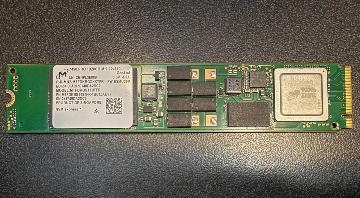 New Micron 7450 PRO 1.92TB M.2 22110 SSD NVMe Gen4 x4 MTFDKGB192TFR-1BC1ZABYY